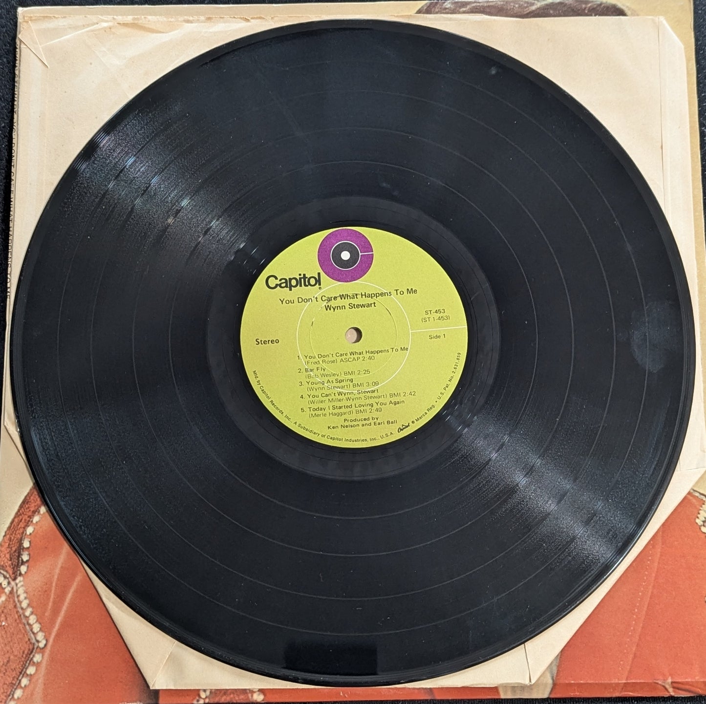 WYNN STEWART You Don't Care What Happens To Me LP Vinyl Record 1970 ST-453 (VG Vinyl, VG Sleeve)