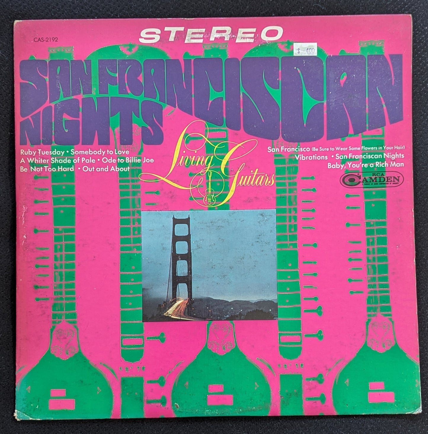 LIVING GUITARS San Franciscan Nights LP Vinyl Records 1968 RCA Camden CAS-2192 (VG Vinyl, G+ Sleeve)