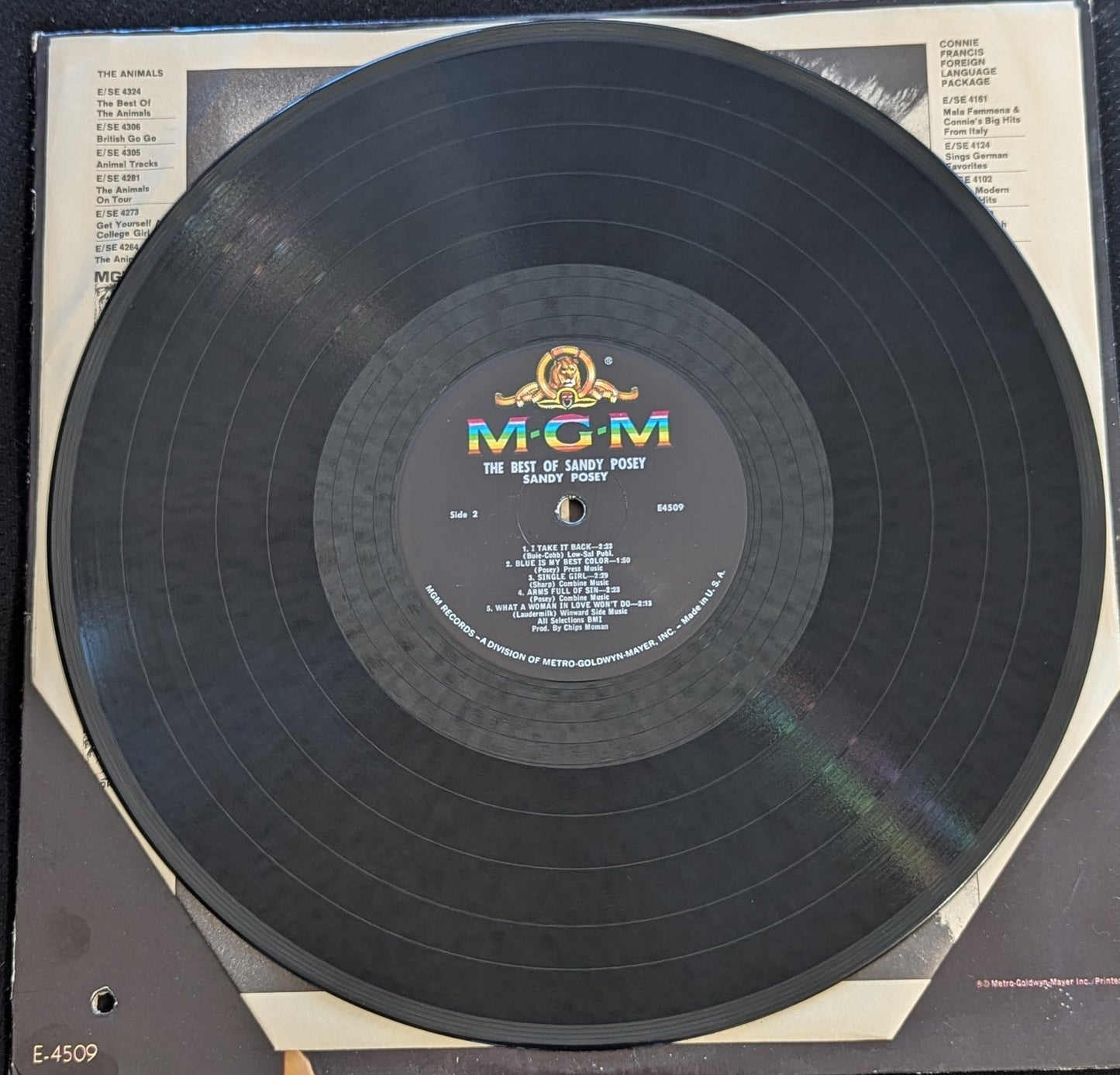 SANDY POSEY The Best Of Sandy Posey LP Vinyl Record MGM E-4509 (VG Vinyl, G+ Sleeve)
