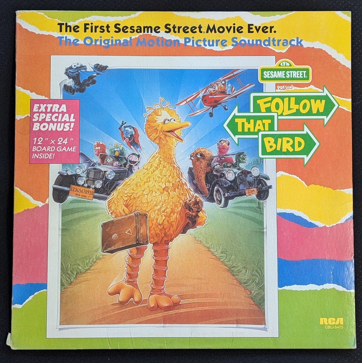 SESAME STREET Follow That Bird Soundtrack LP Vinyl Record 1985 RCA CBL1-5475 (VG Vinyl, VG Sleeve)