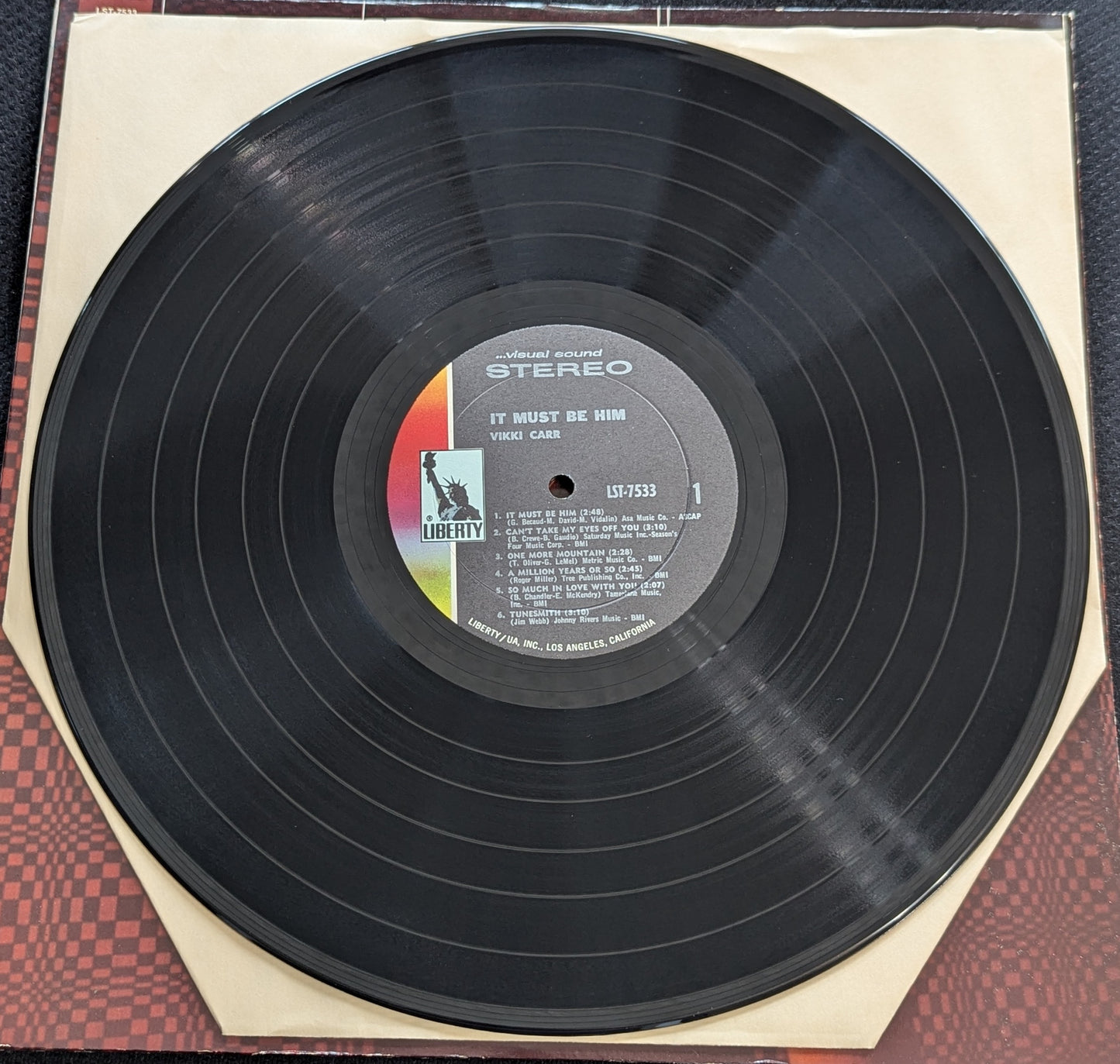 VIKKI CARR It Must Be Him LP Vinyl Record Liberty LST-7533 (VG+ Vinyl, VG Sleeve)