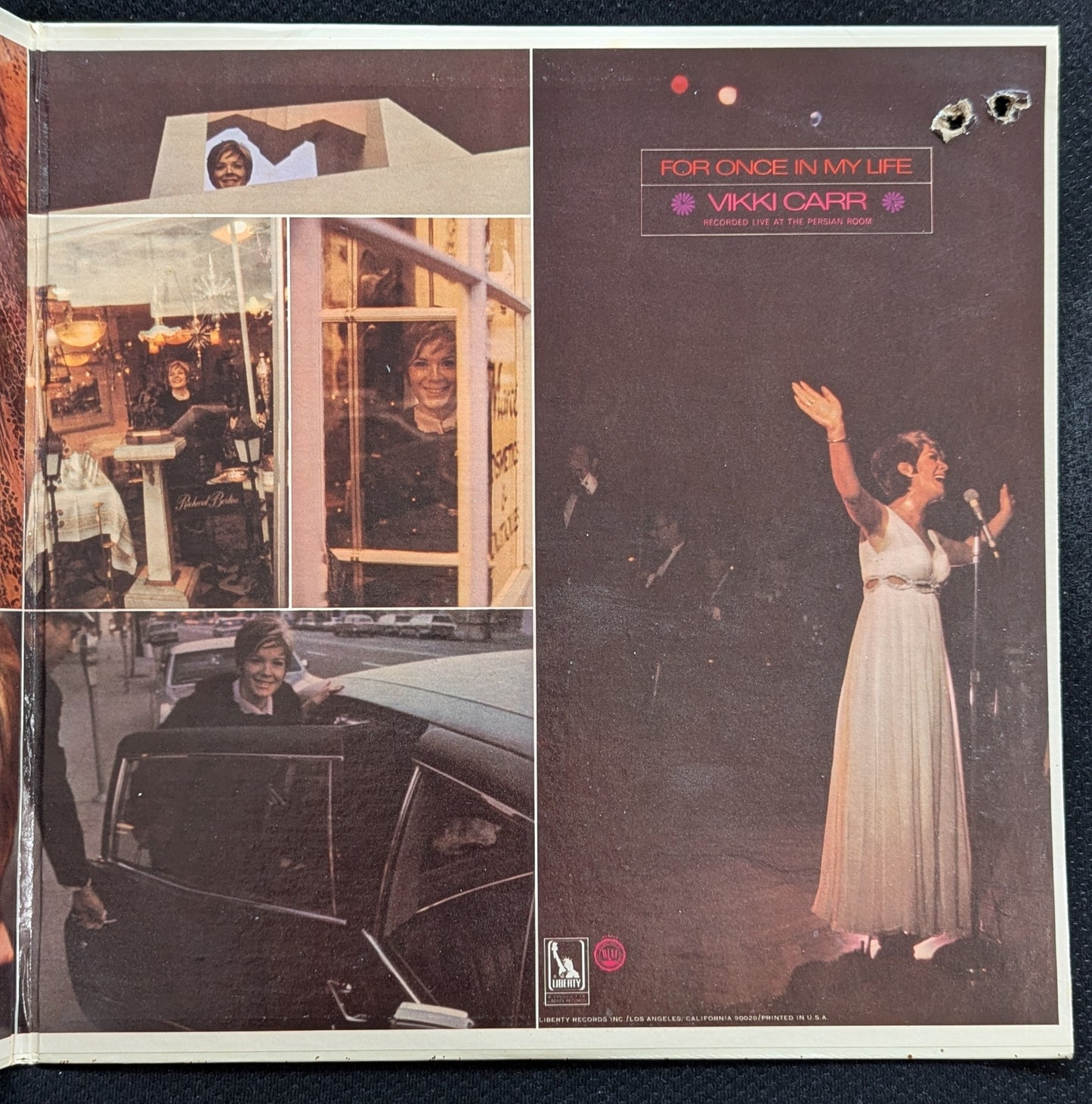 VIKKI CARR For Once In My Life LP Vinyl Record 1969 Liberty LST-7604  (VG Vinyl, G+ Sleeve)