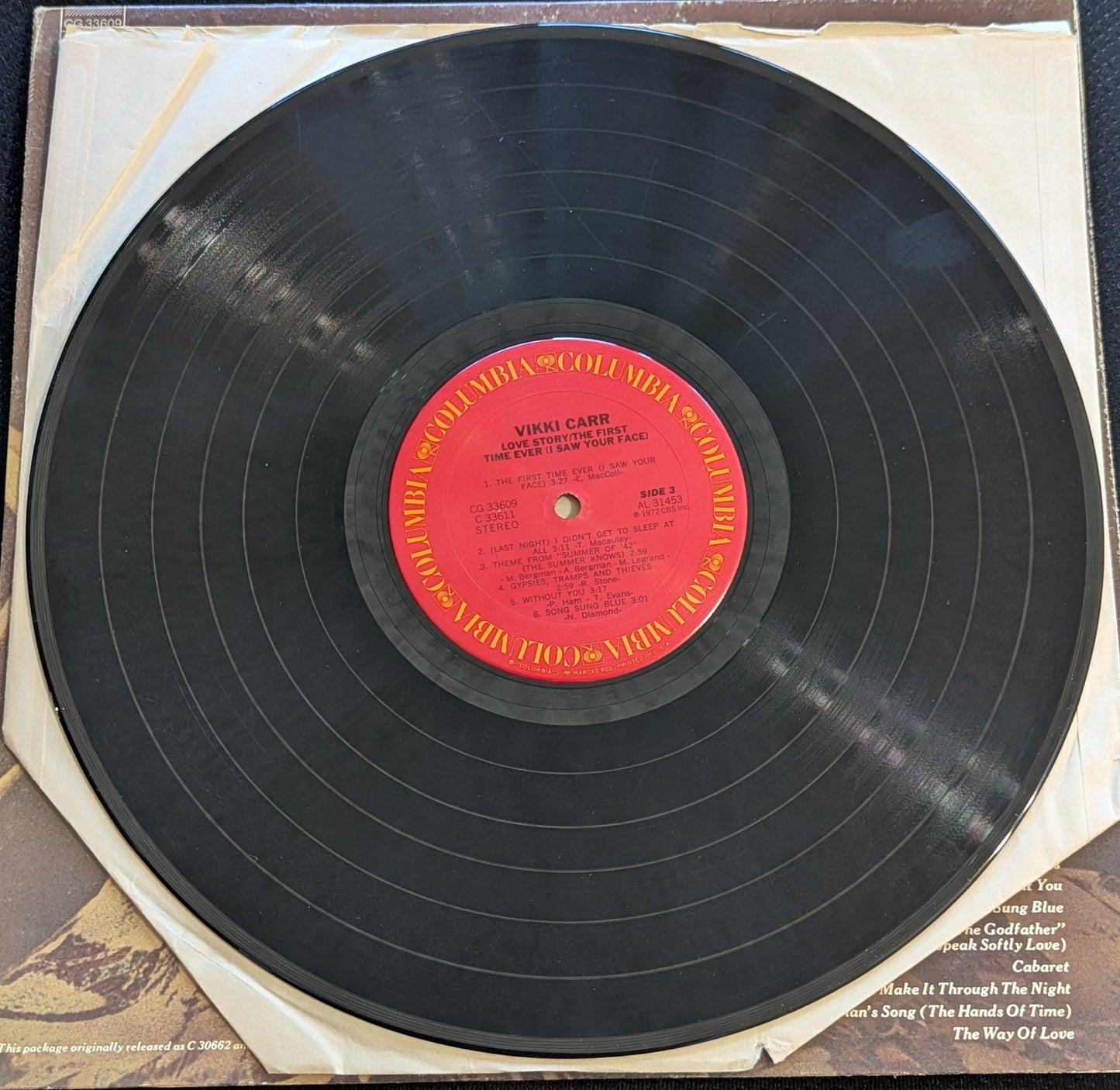 VIKKI CARR ‎The First Time Ever / Love Story 2xLP Vinyl Record Columbia CG 33609 (VG Vinyl, VG Sleeve)