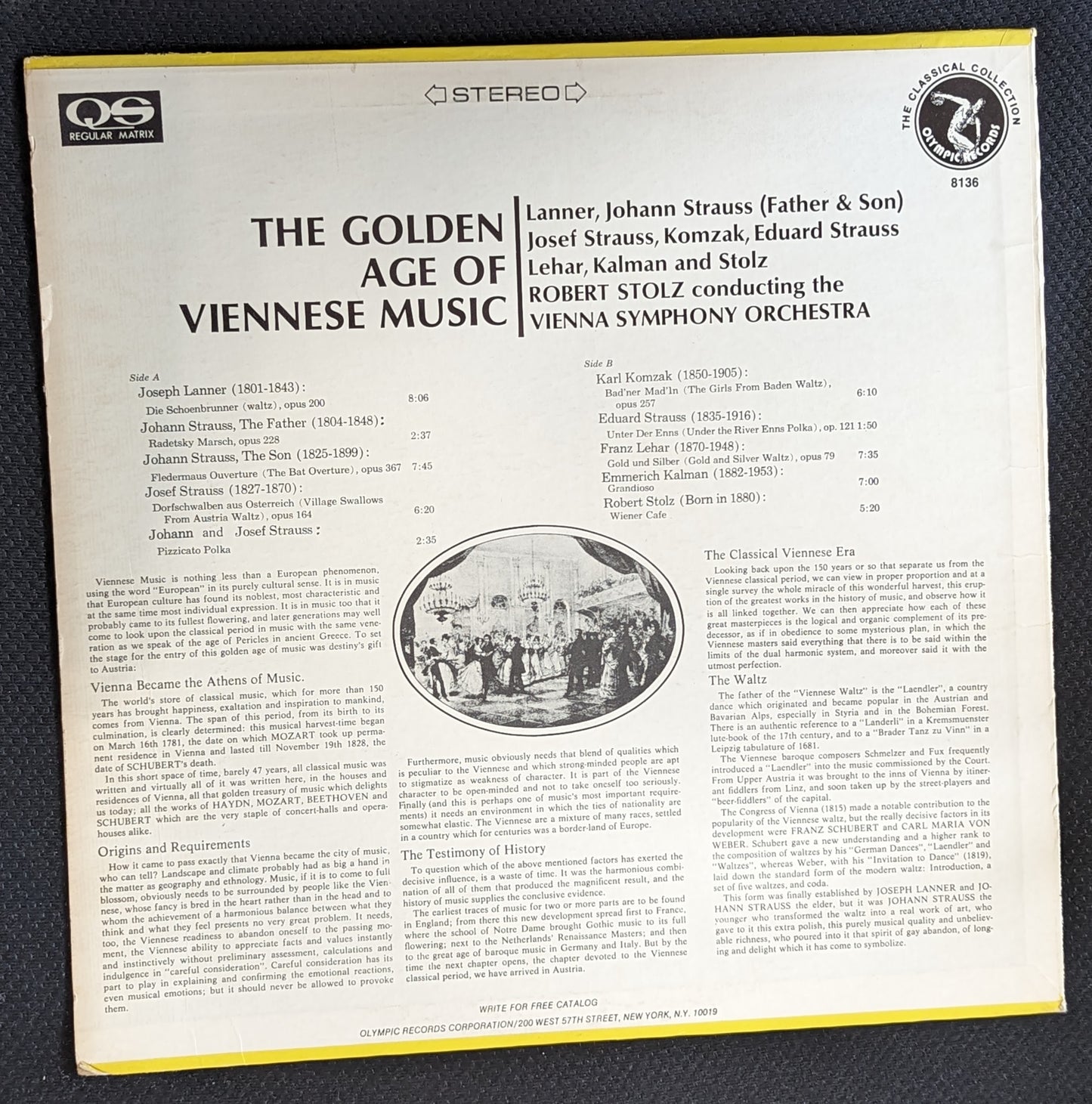 The Golden Age Of Viennese Music LP Vinyl Record Olympic OL 8136 Robert Stolz (VG Vinyl, VG Sleeve)