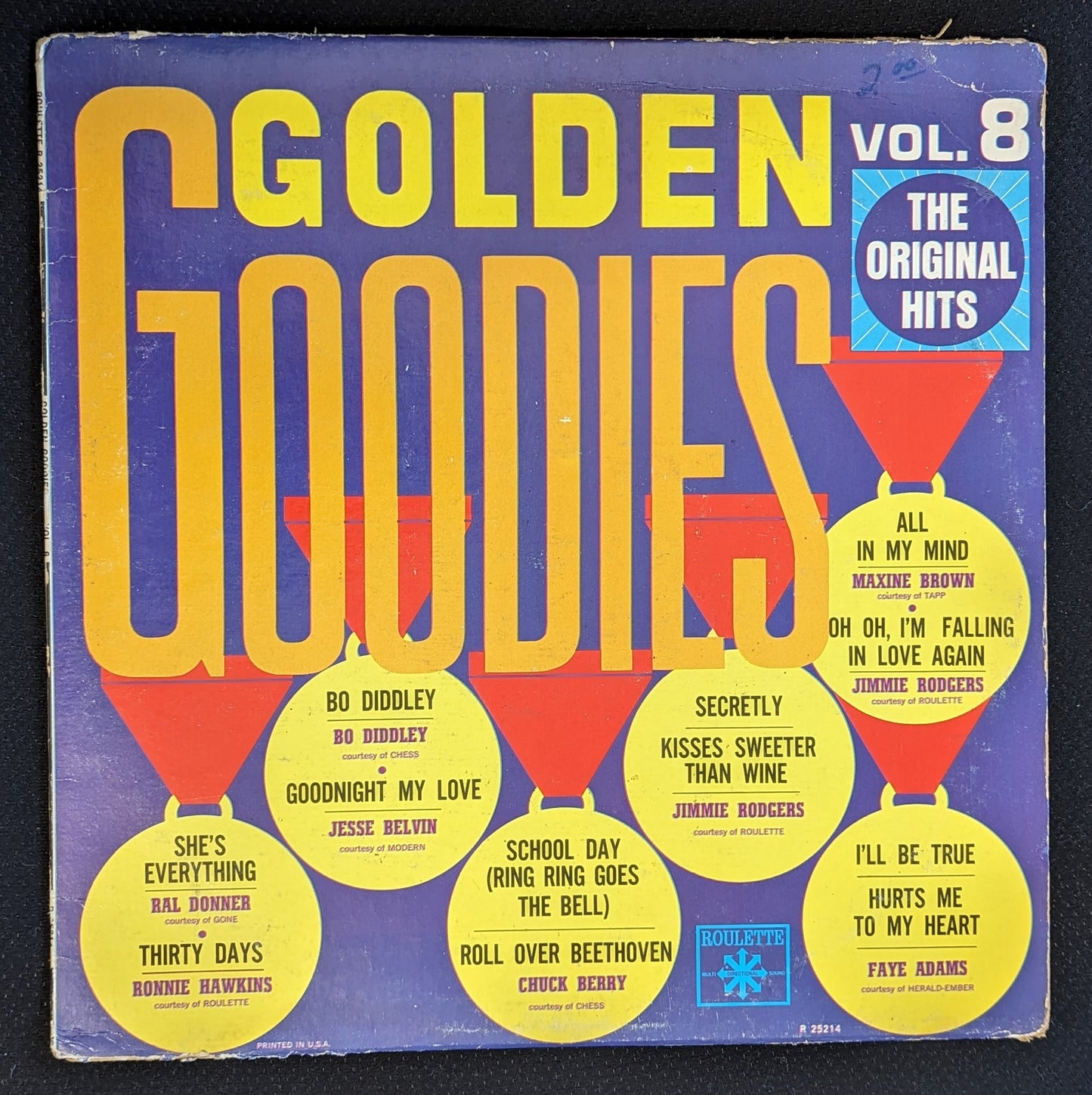 VARIOUS ARTISTS Golden Goodies Vol 8 LP Vinyl Record Roulette R-25214 (VG Vinyl, G Sleeve)