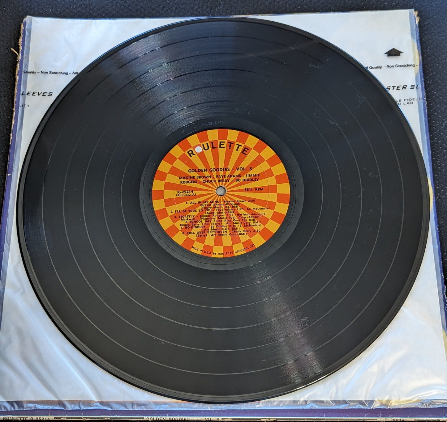 VARIOUS ARTISTS Golden Goodies Vol 8 LP Vinyl Record Roulette R-25214 (VG Vinyl, G Sleeve)