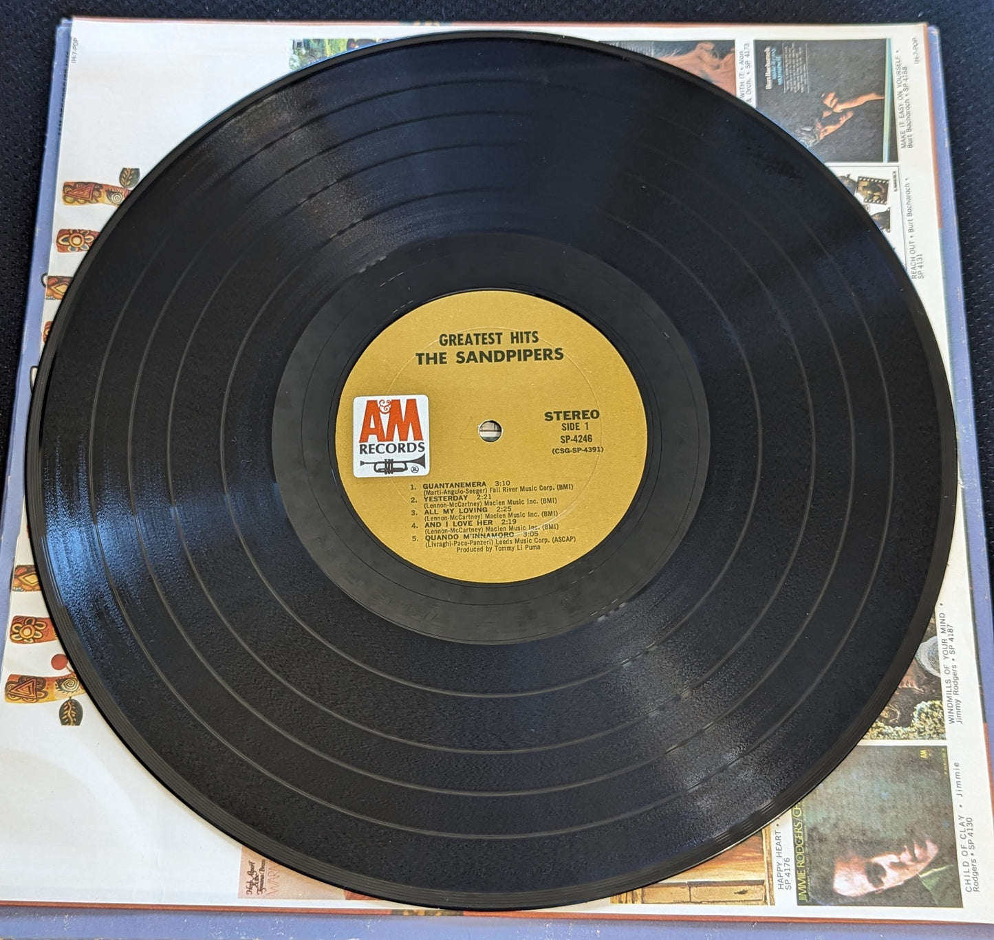 THE SANDPIPERS Greatest Hits LP Vinyl Record 1970 A&M SP 4246 Guantanamera (VG Vinyl, VG Sleeve)