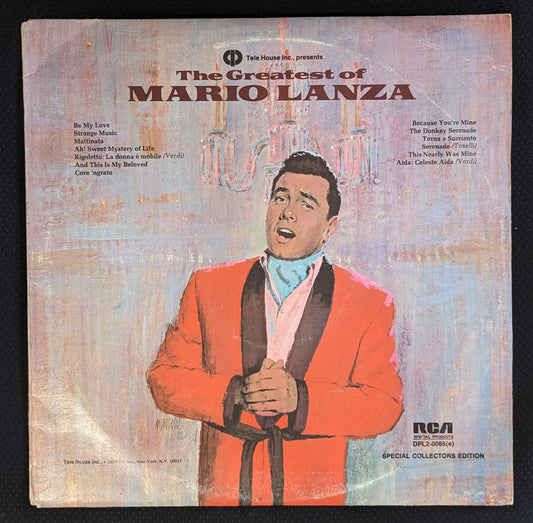 MARIO LANZA The Greatest Of Mario Lanza 2xLP Tele House Inc RCA DLP2-0065(e) (VG+ Vinyl, G+ Sleeve)