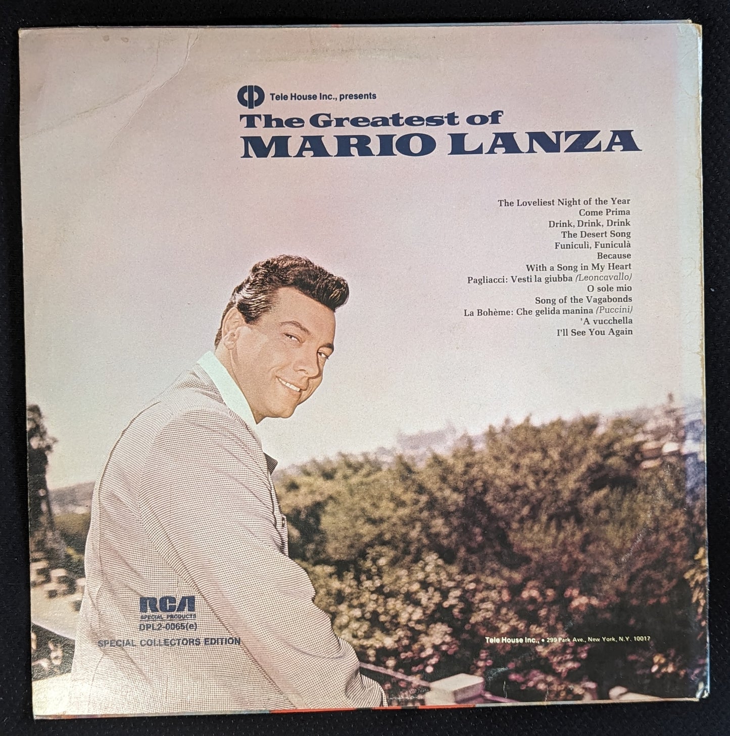 MARIO LANZA The Greatest Of Mario Lanza 2xLP Tele House Inc RCA DLP2-0065(e) (VG+ Vinyl, G+ Sleeve)