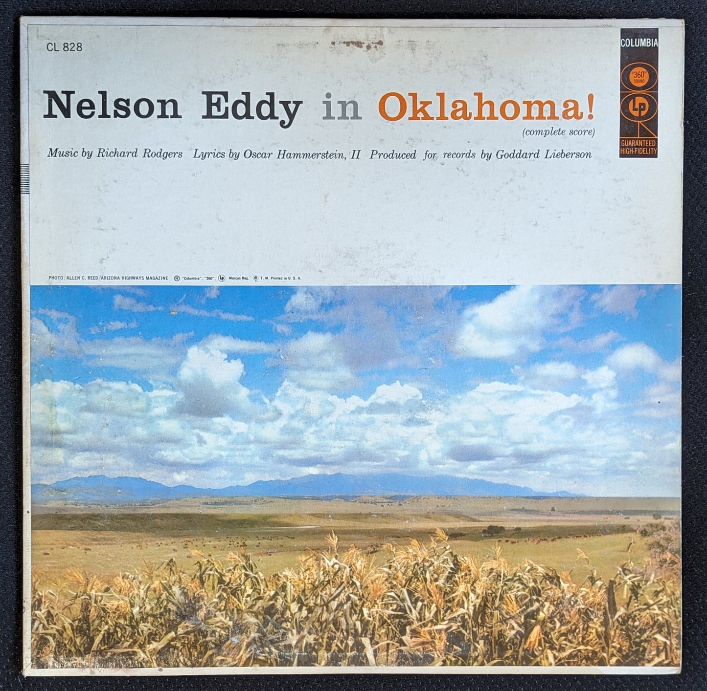 NELSON EDDY in Oklahoma LP Vinyl Record Columbia CL 828 (VG Vinyl, G+ Sleeve)