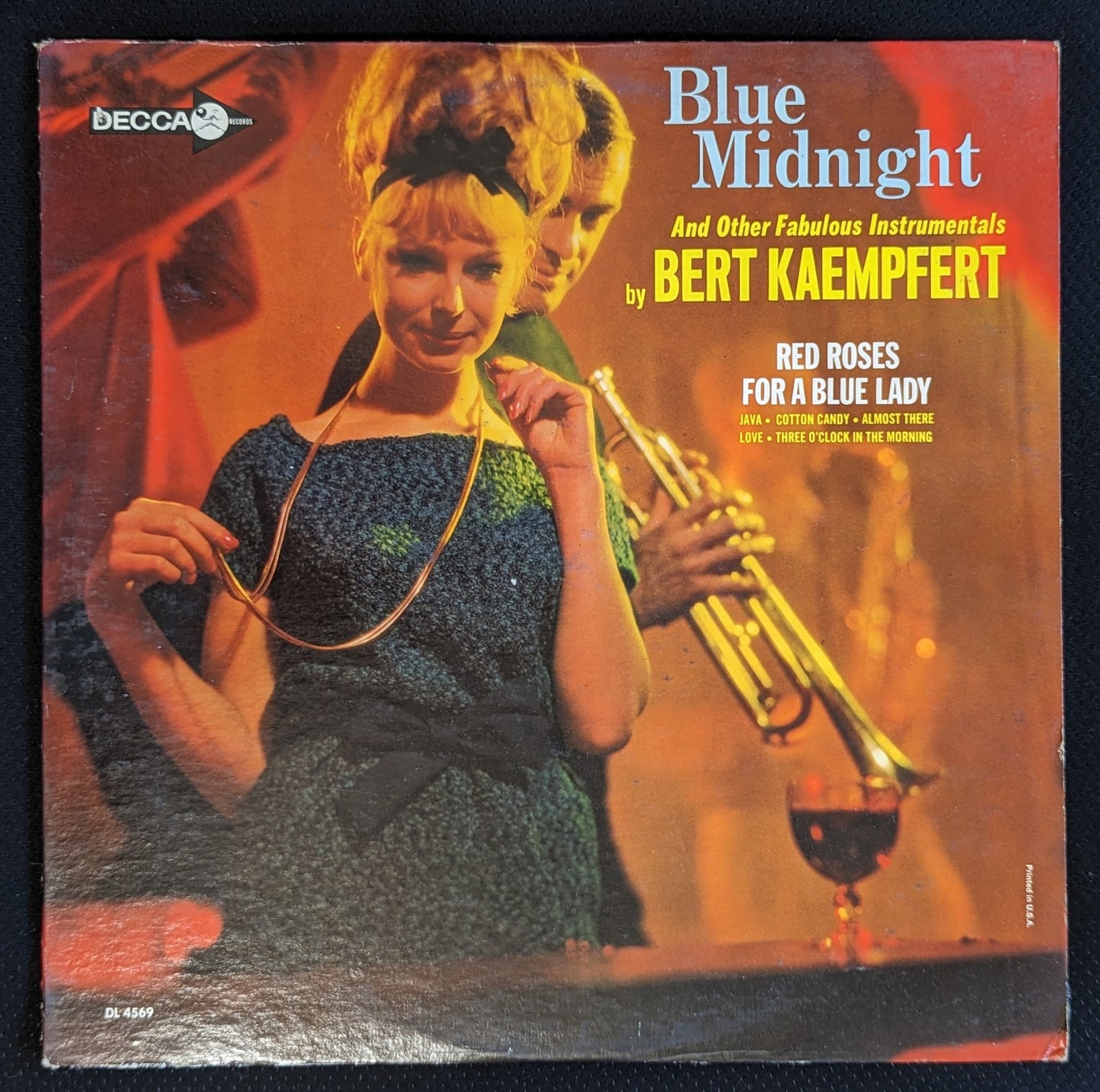 BERT KAEMPFERT Blue Midnight LP Vinyl Record 1965 Decca DL 4569 (VG Vinyl, VG Sleeve)