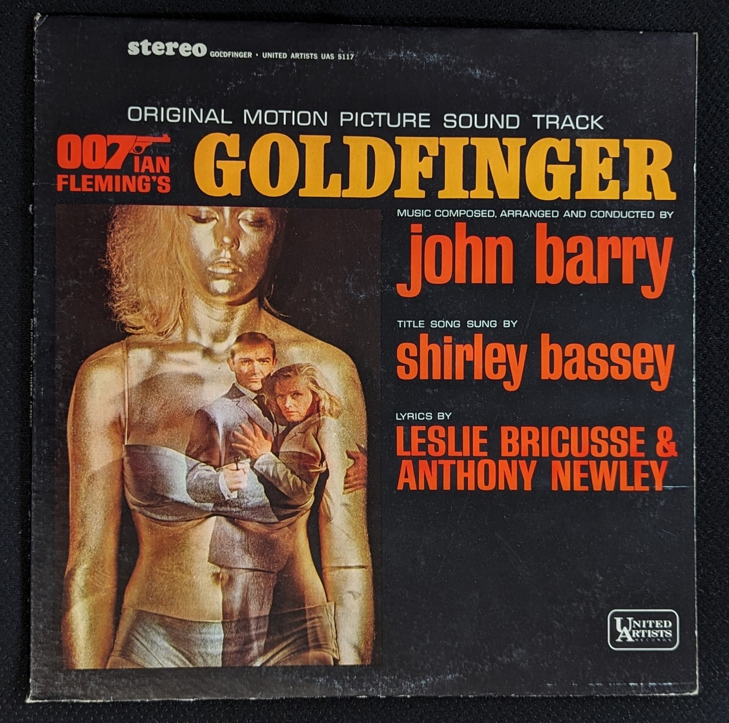 GOLDFINGER Original Motion Picture Soundtrack LP Vinyl Record 1964 UAS 5117 (G+ Vinyl, VG Sleeve)