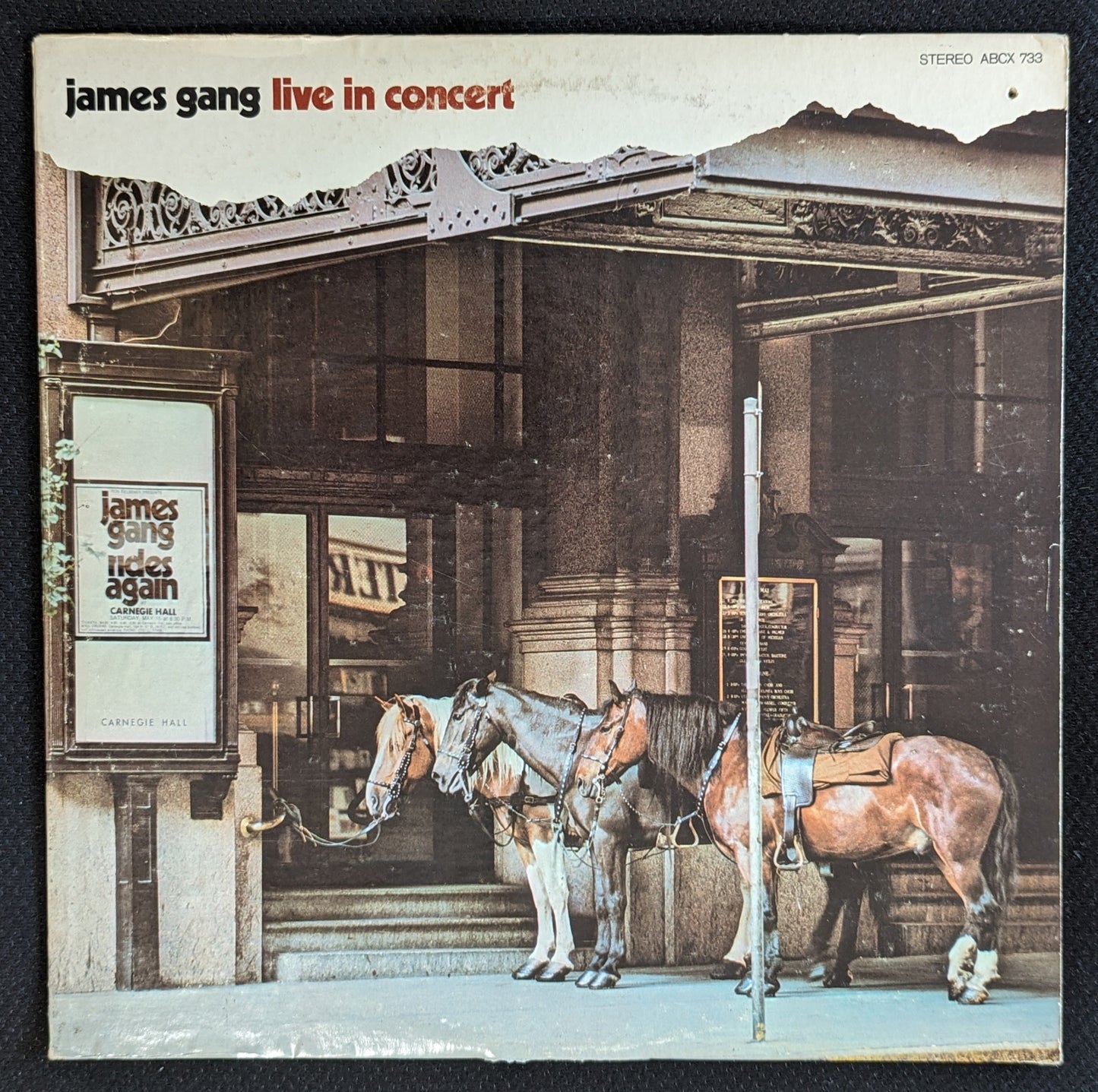 JAMES GANG Live In Concert LP Vinyl Record 1972 ABC ABCX 733 Southern Rock (VG Vinyl, G+ Sleeve)