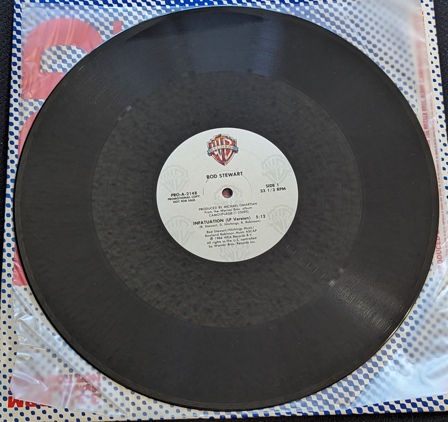 ROD STEWART Infatuation 12" Promo Record Single 1984 Warner Bros PRO-A-2148 (VG+ Vinyl, VG+ Sleeve)