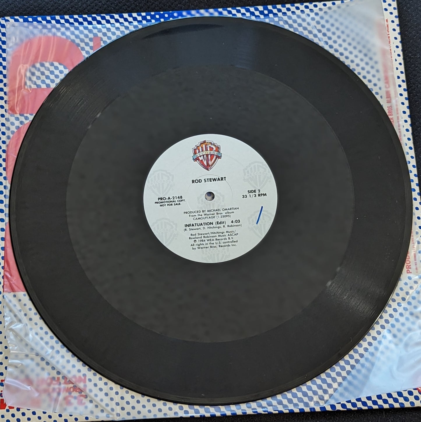 ROD STEWART Infatuation 12" Promo Record Single 1984 Warner Bros PRO-A-2148 (VG+ Vinyl, VG+ Sleeve)