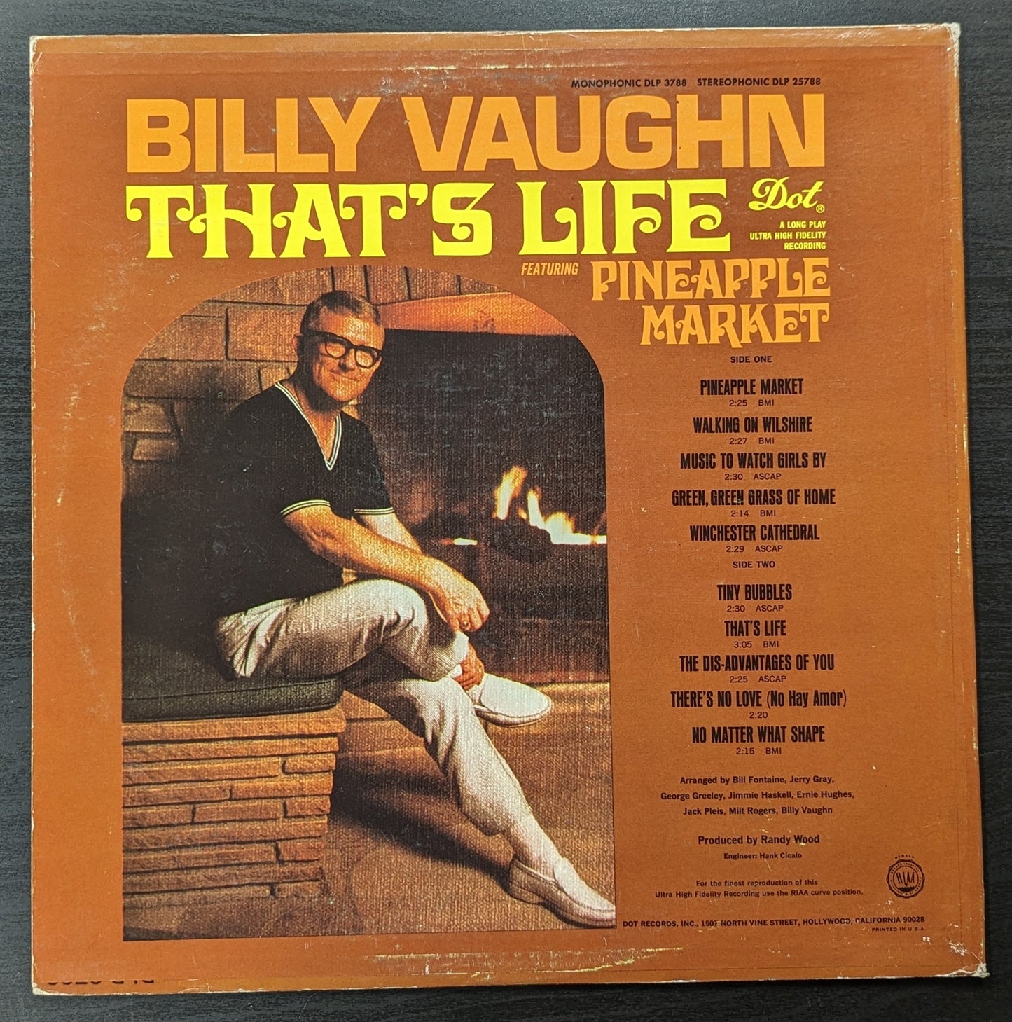 BILLY VAUGHN That's Life LP Vinyl Record Dot DLP 25788 (VG+ Vinyl, VG Sleeve)