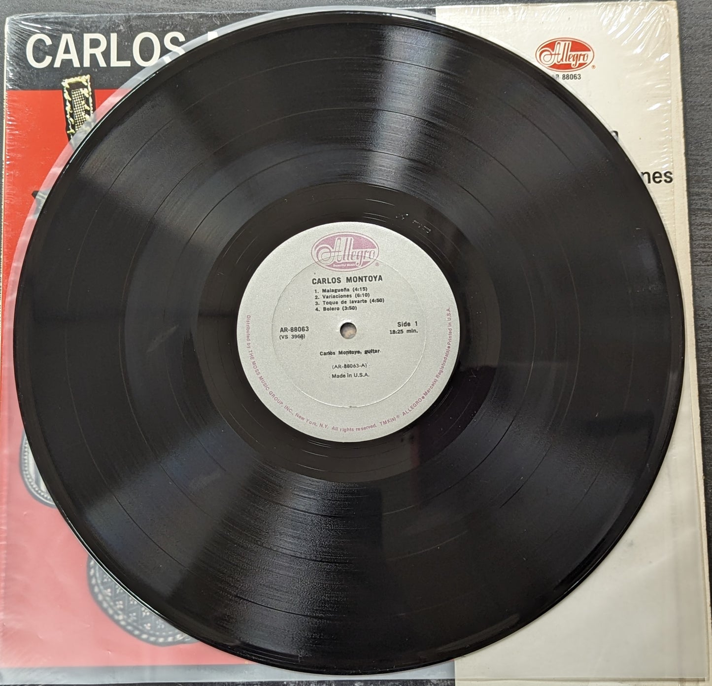 CARLOS MONTOYA Guitarist Plays LP Vinyl Record 1981 Allegro AR 88063 (VG Vinyl, VG+ Sleeve)