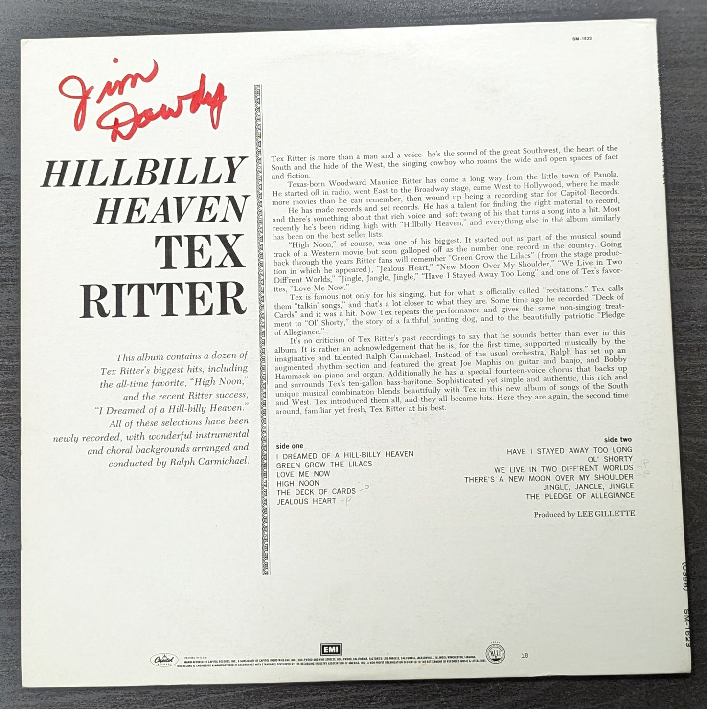 TEX RITTER Hillbilly Heaven LP Vinyl Record Capitol SM-1623 Country (VG Vinyl, VG Sleeve)