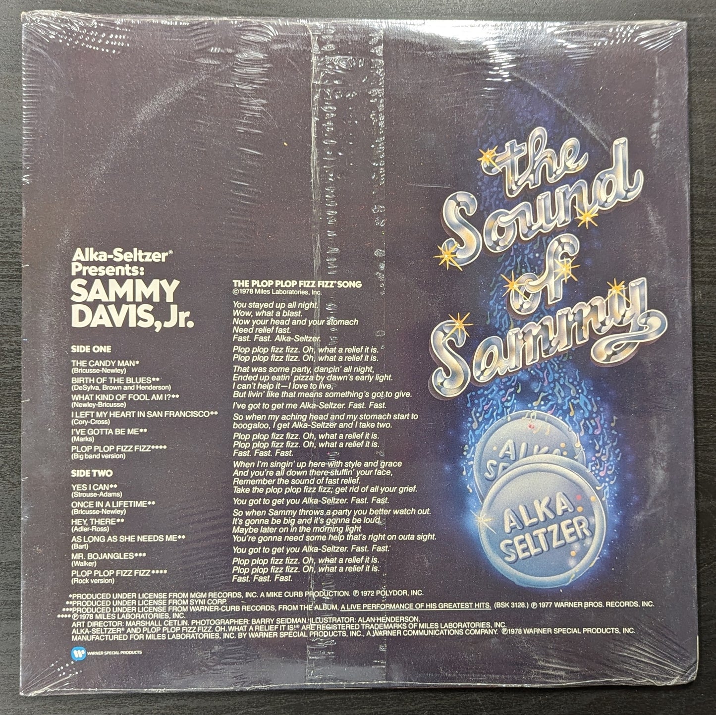 SAMMY DAVIS JR The Sound Of Sammy LP Vinyl Record Alka-Seltzer Presents (M Vinyl, VG+ Sleeve)