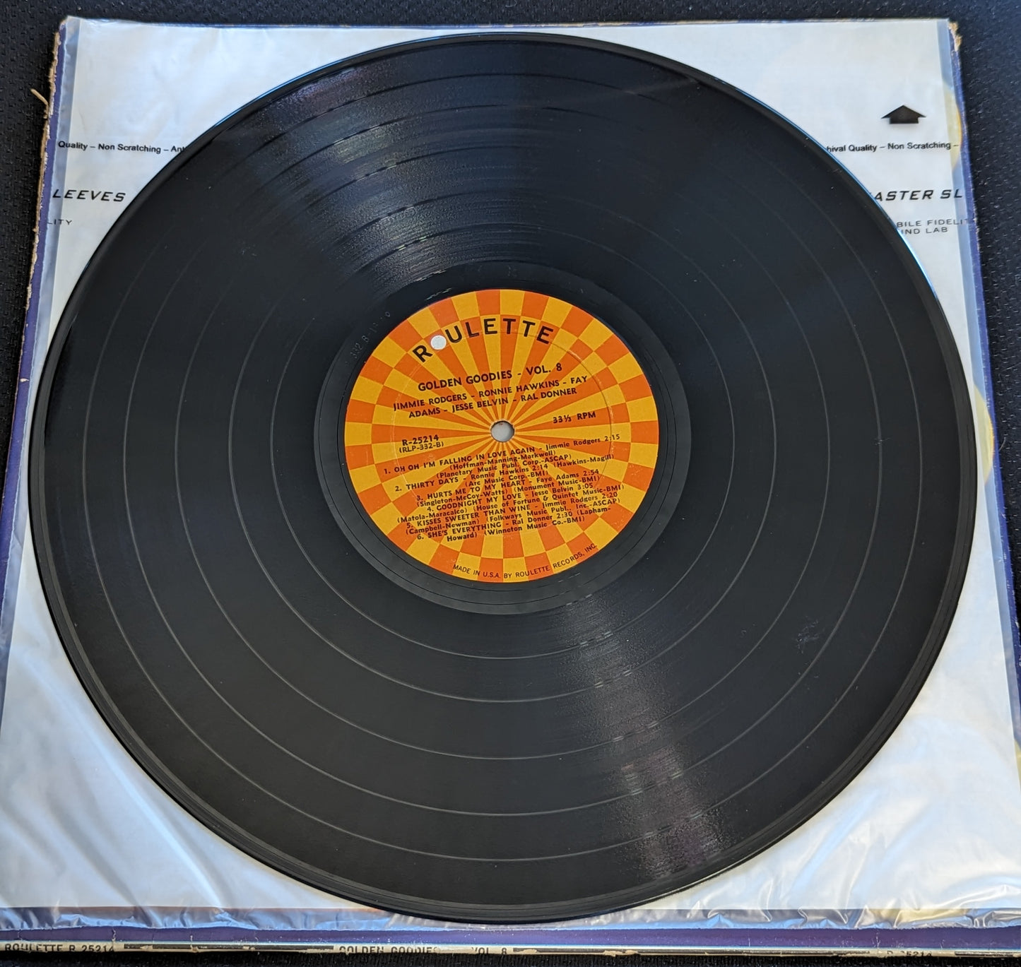 VARIOUS ARTISTS Golden Goodies Vol 8 LP Vinyl Record Roulette R-25214 (VG Vinyl, G Sleeve)