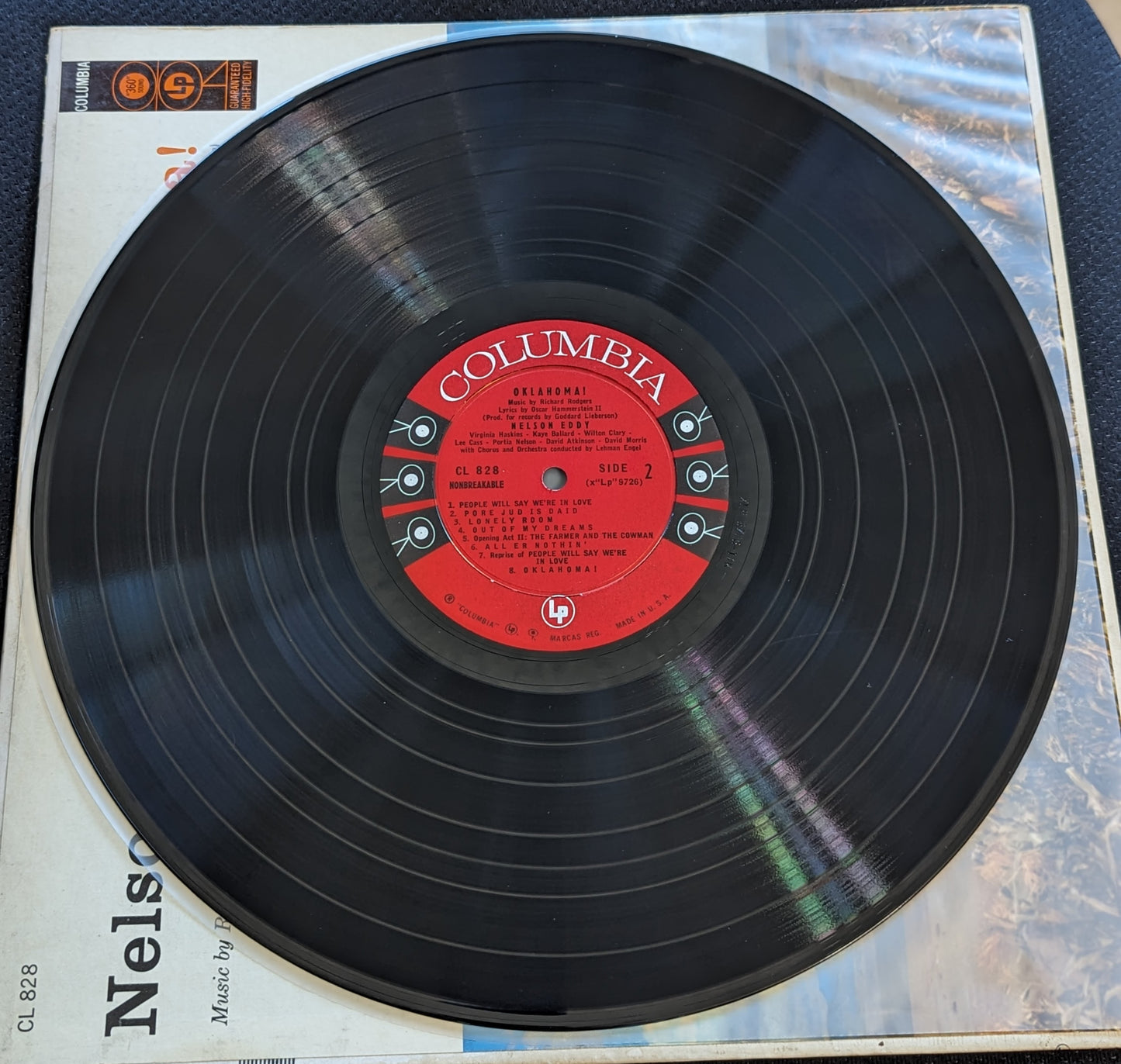 NELSON EDDY in Oklahoma LP Vinyl Record Columbia CL 828 (VG Vinyl, G+ Sleeve)