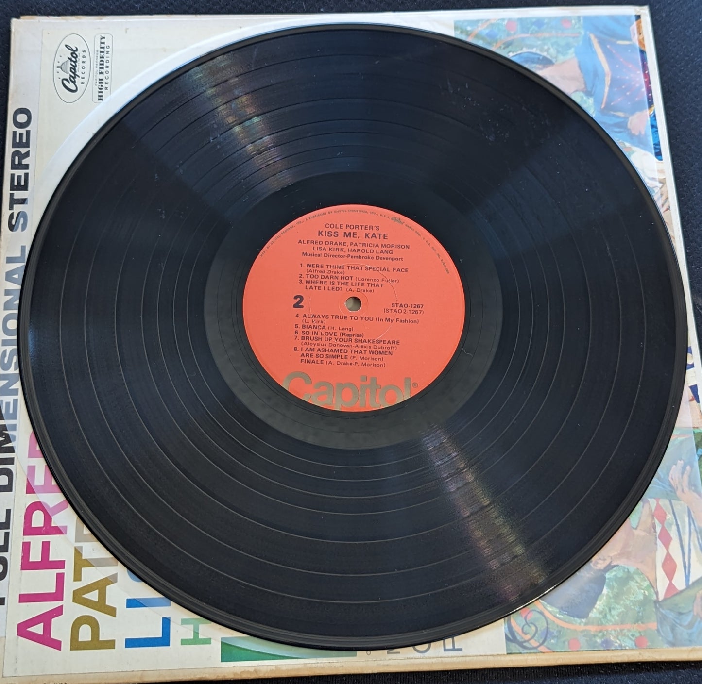 COLE PORTER Kiss Me Kate Musical LP Vinyl Record Capitol STAO 1267 Alfred Drake (VG Vinyl, G+ Sleeve)