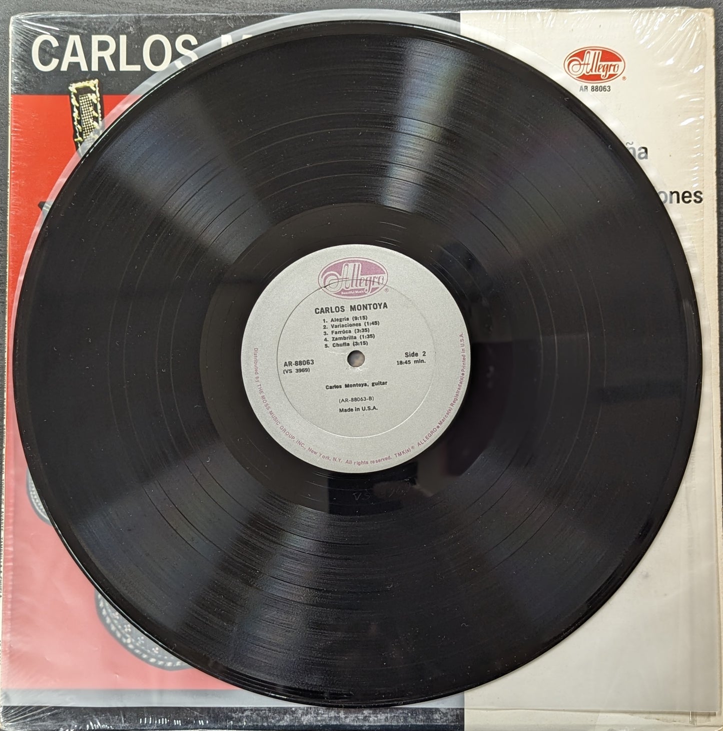 CARLOS MONTOYA Guitarist Plays LP Vinyl Record 1981 Allegro AR 88063 (VG Vinyl, VG+ Sleeve)