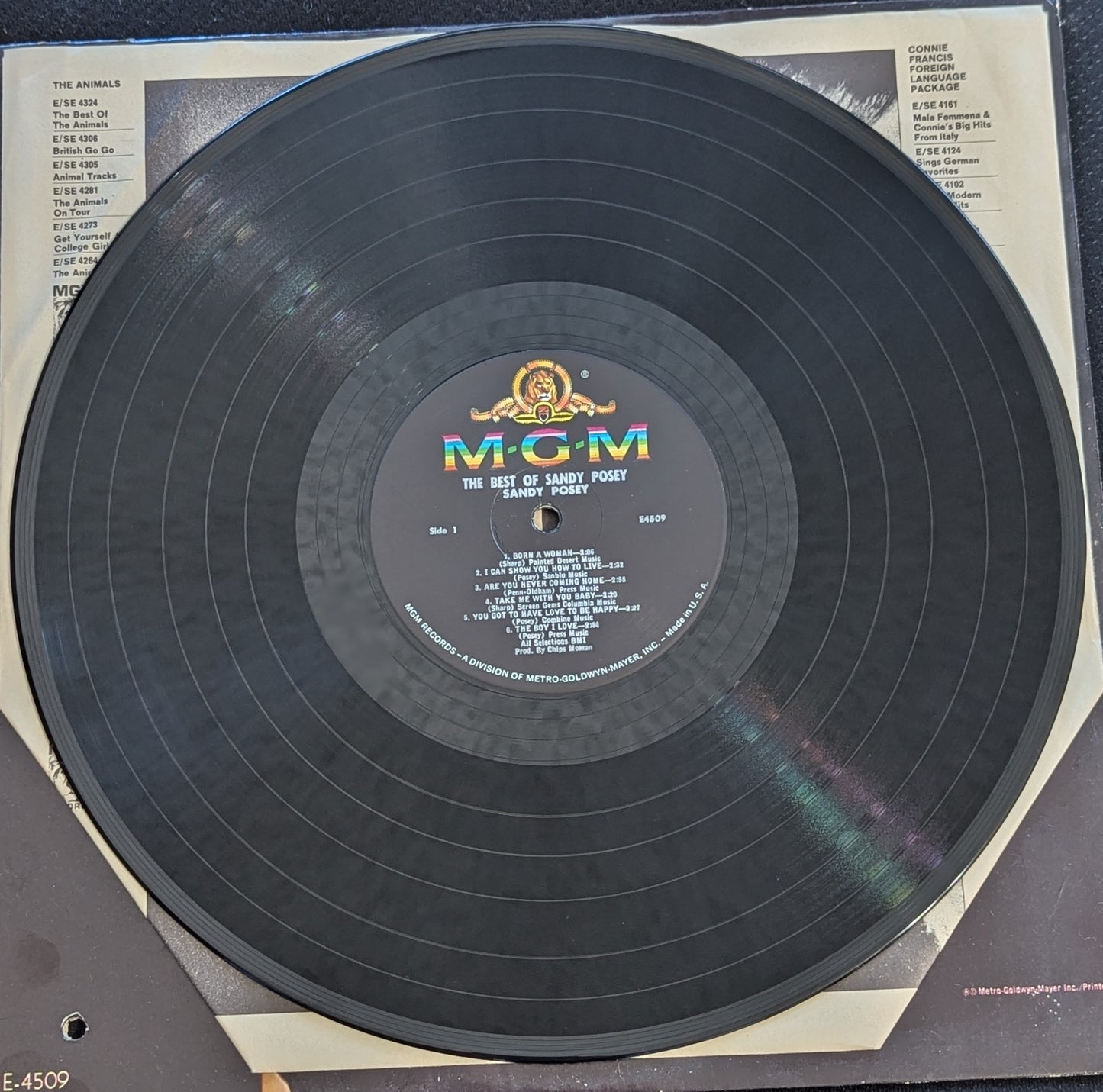 SANDY POSEY The Best Of Sandy Posey LP Vinyl Record MGM E-4509 (VG Vinyl, G+ Sleeve)