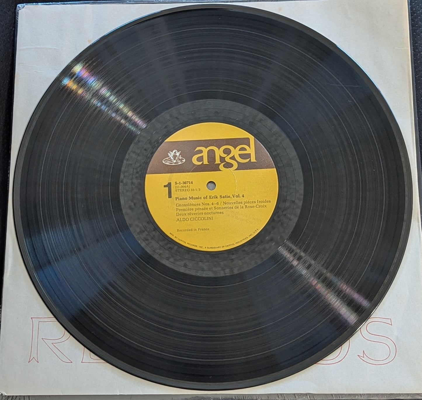 ALDO CICCOLINI Piano Music Of Erik Satie Vol 4 LP Vinyl Records Angel S-36714 (VG Vinyl, VG+ Sleeve)