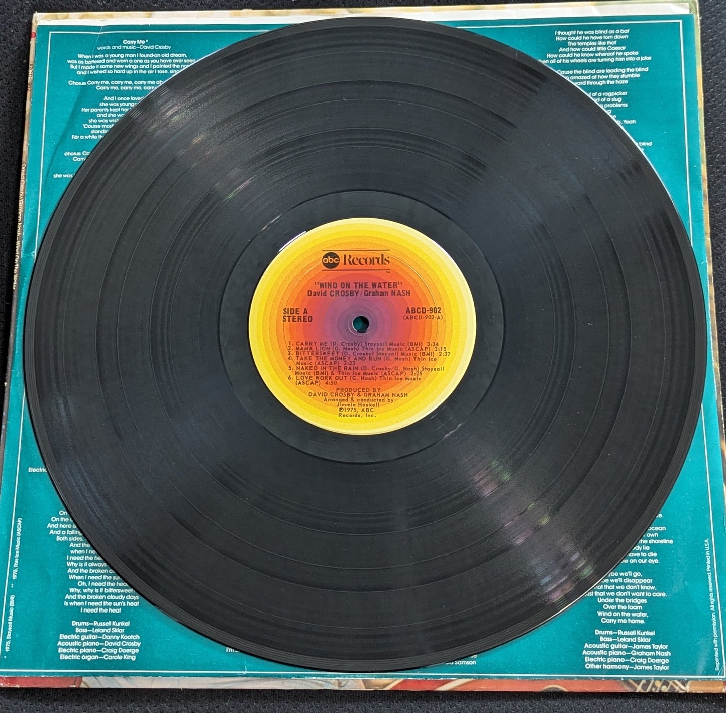 DAVID CROSBY GRAHAM NASH Wind On The Water LP Vinyl Record 1975 ABCD-902 (VG Vinyl, VG Sleeve)