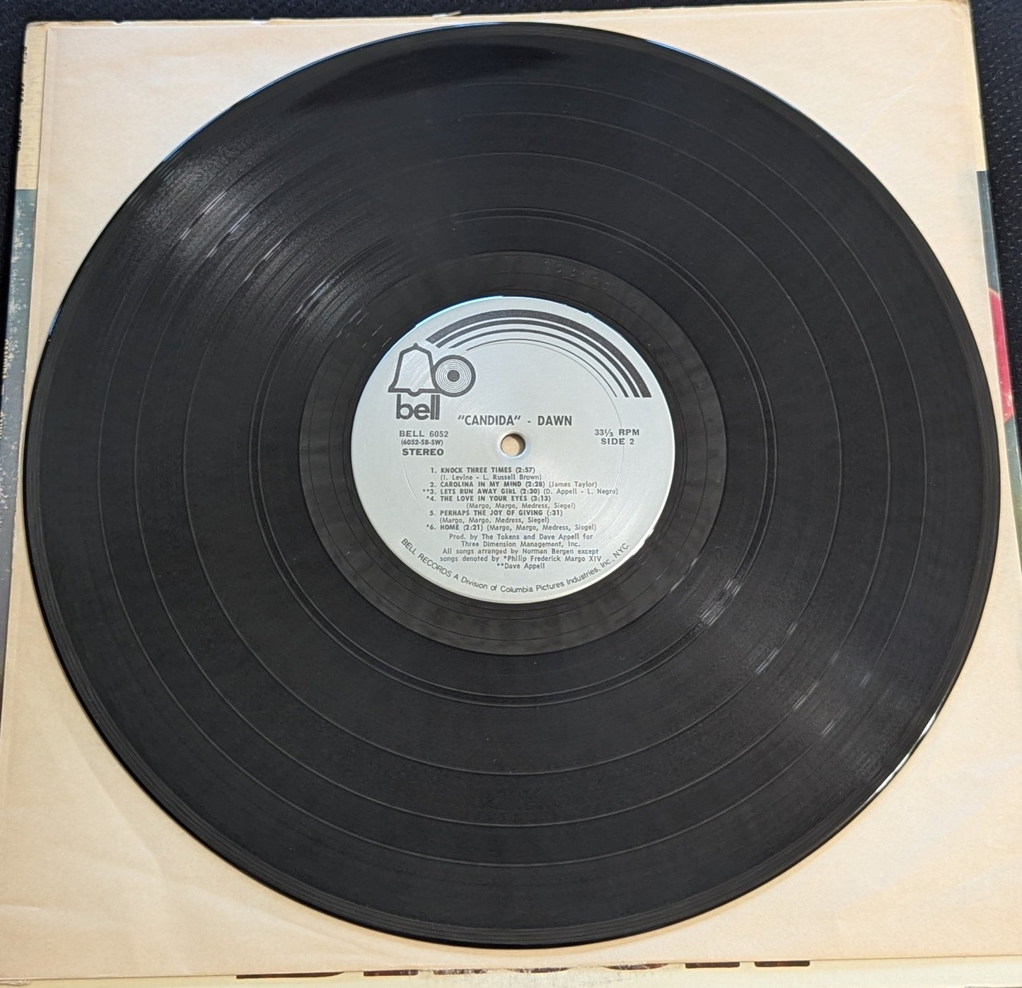 DAWN Candida LP Vinyl Record 1970 Bell 6052 Knock Three Times (VG Vinyl, G+ Sleeve)