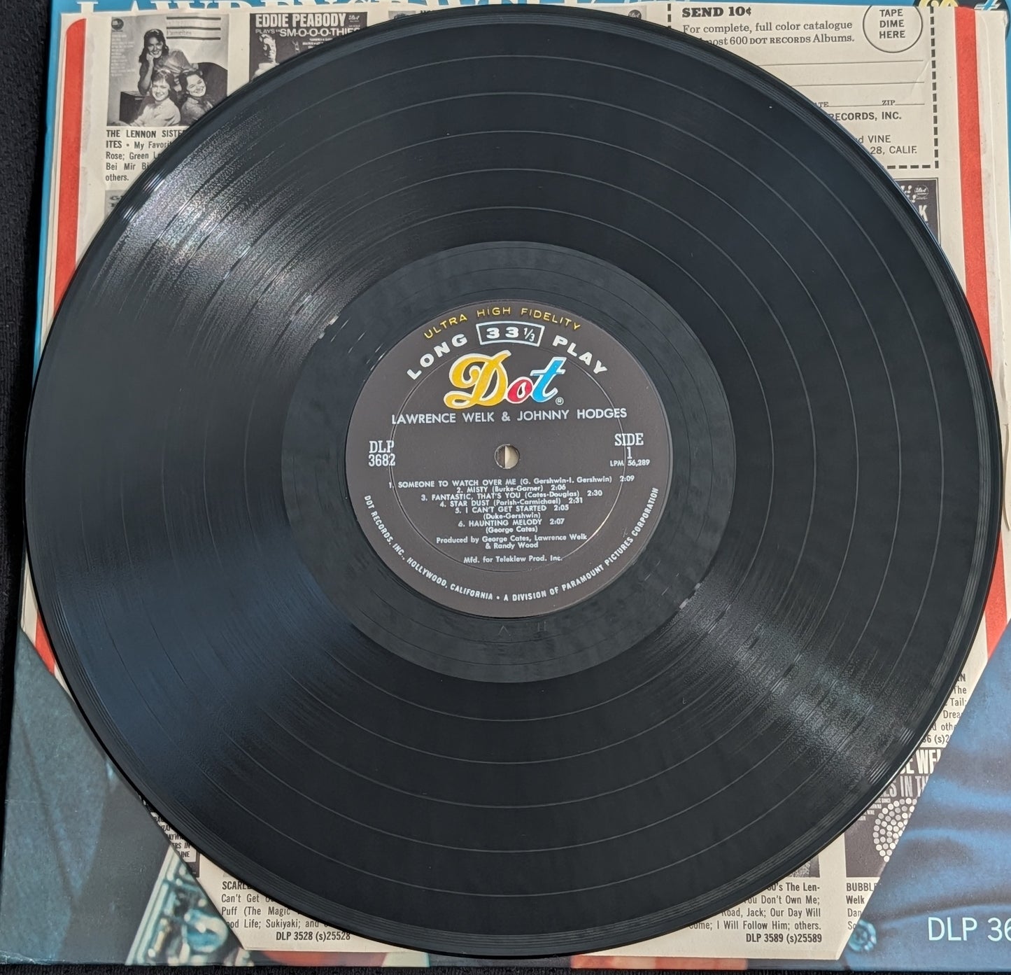LAWRENCE WELK & JOHNNY HODGES LP Vinyl Record 1966 Dot DLP 3682 Mono (VG Vinyl, VG Sleeve)