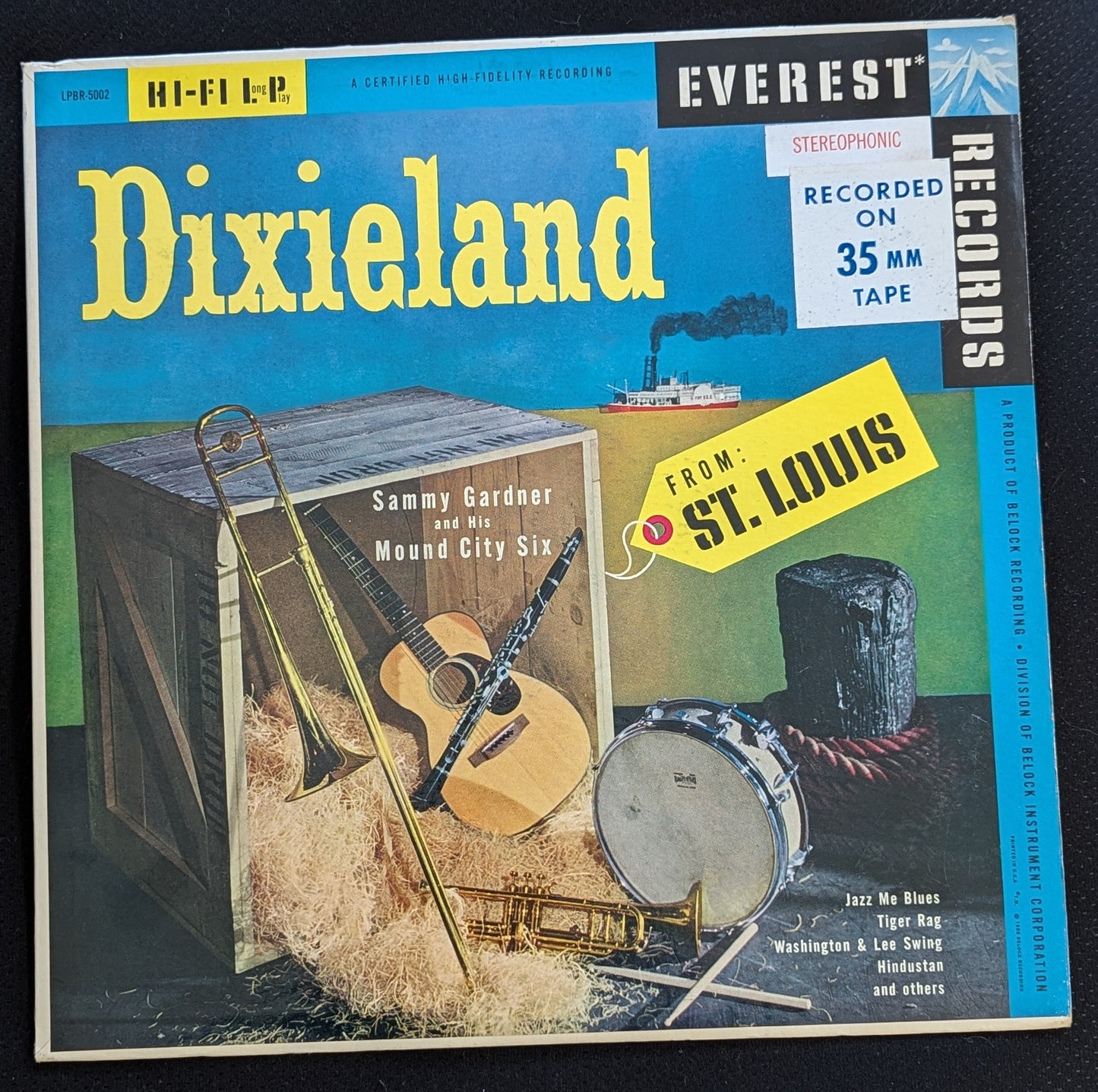 SAMMY GARDNER MOUND CITY SIX Dixieland From St. Louis 1958 Everest SDBR 1002 (VG Vinyl, VG Sleeve)