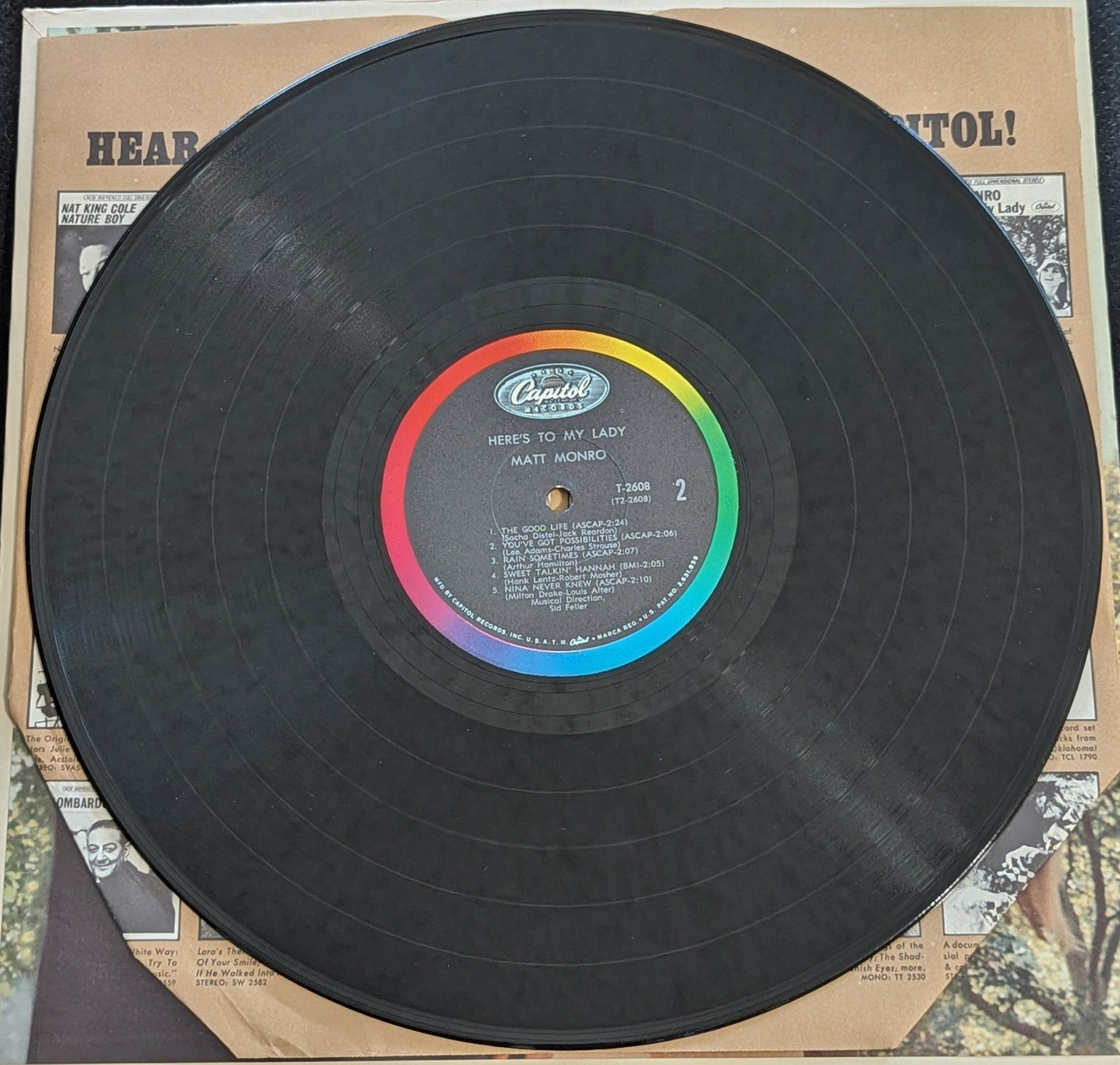 MATT MONRO ‎Here's To My Lady LP Vinyl Record 1966 Capitol Records T 2608 (VG+ Vinyl, VG Sleeve)