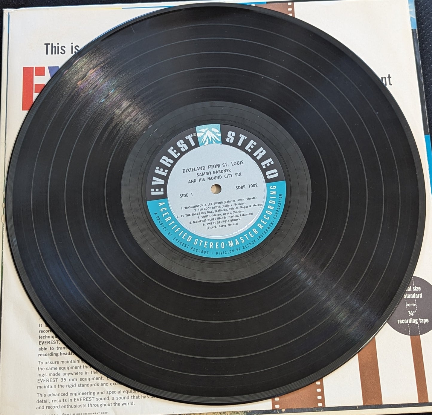 SAMMY GARDNER MOUND CITY SIX Dixieland From St. Louis 1958 Everest SDBR 1002 (VG Vinyl, VG Sleeve)