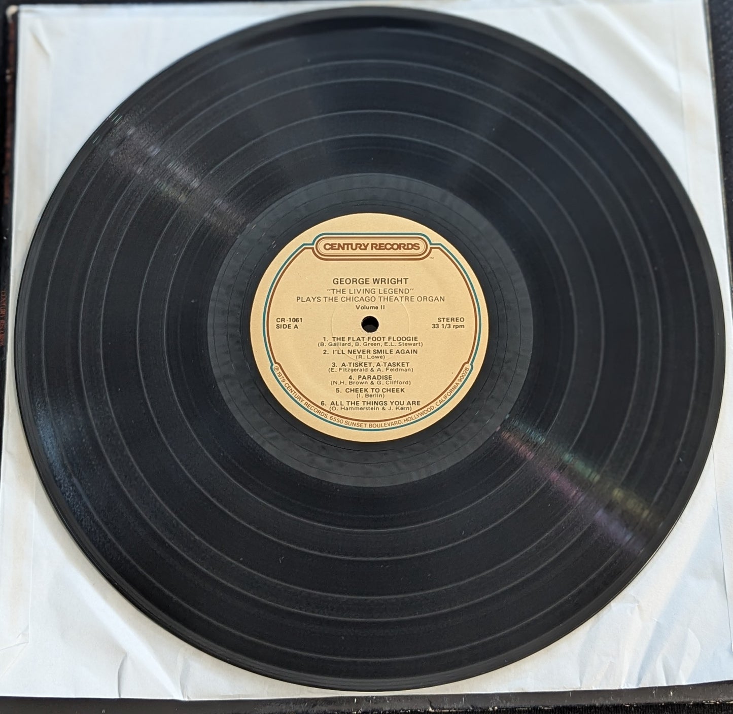 GEORGE WRIGHT Plays The Chicago Theatre Organ Volume II LP Vinyl Record CR-1061 (VG Vinyl, VG Sleeve)