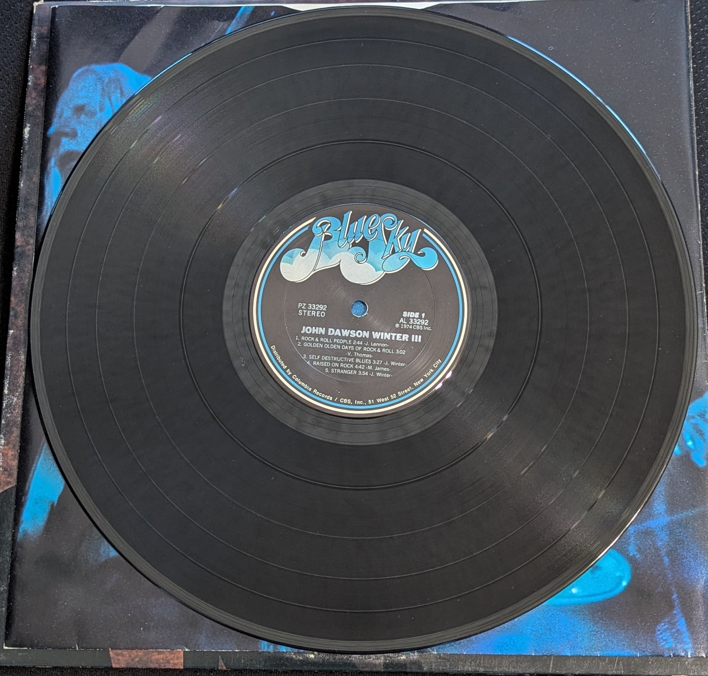 JOHNNY WINTER John Dawson Winter III LP Vinyl Record 1974 Blue Sky PZ 33292 (VG Vinyl, G+ Vinyl)