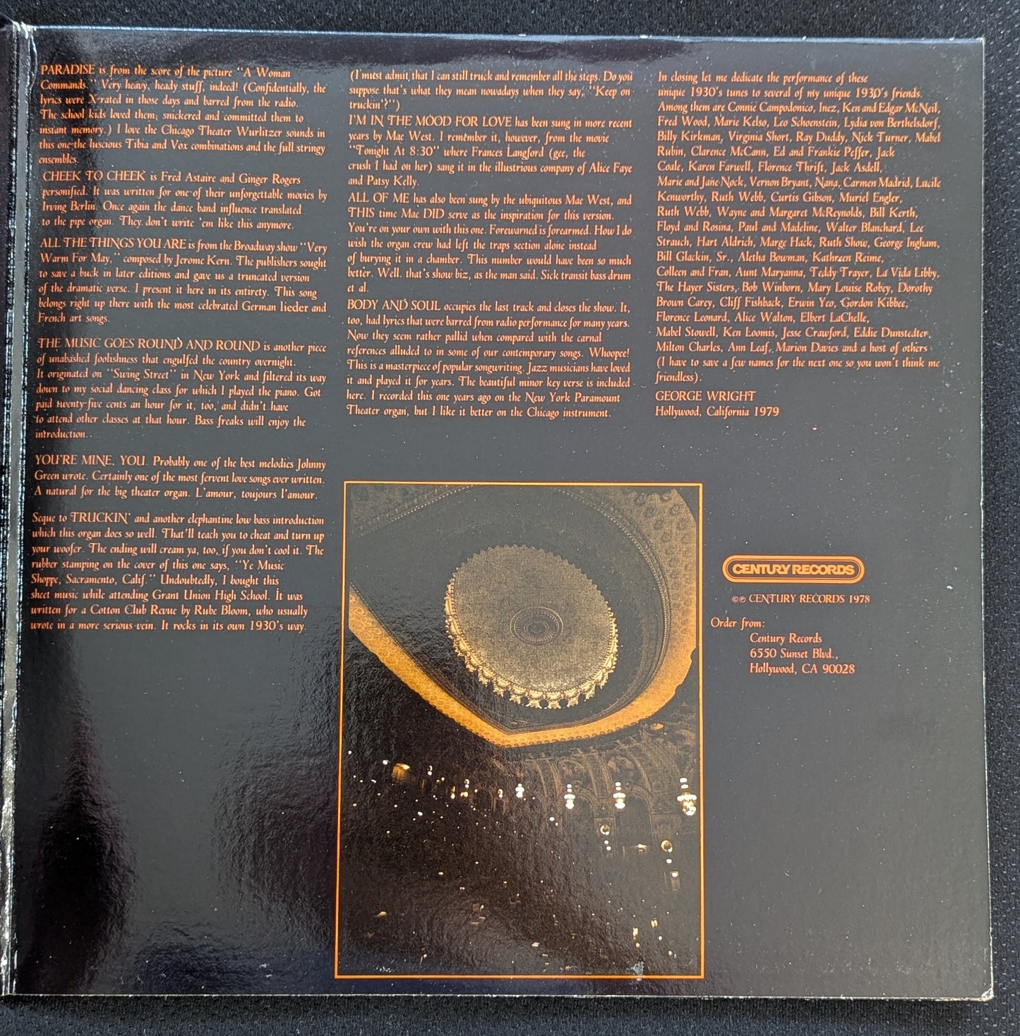 GEORGE WRIGHT Plays The Chicago Theatre Organ Volume II LP Vinyl Record CR-1061 (VG Vinyl, VG Sleeve)