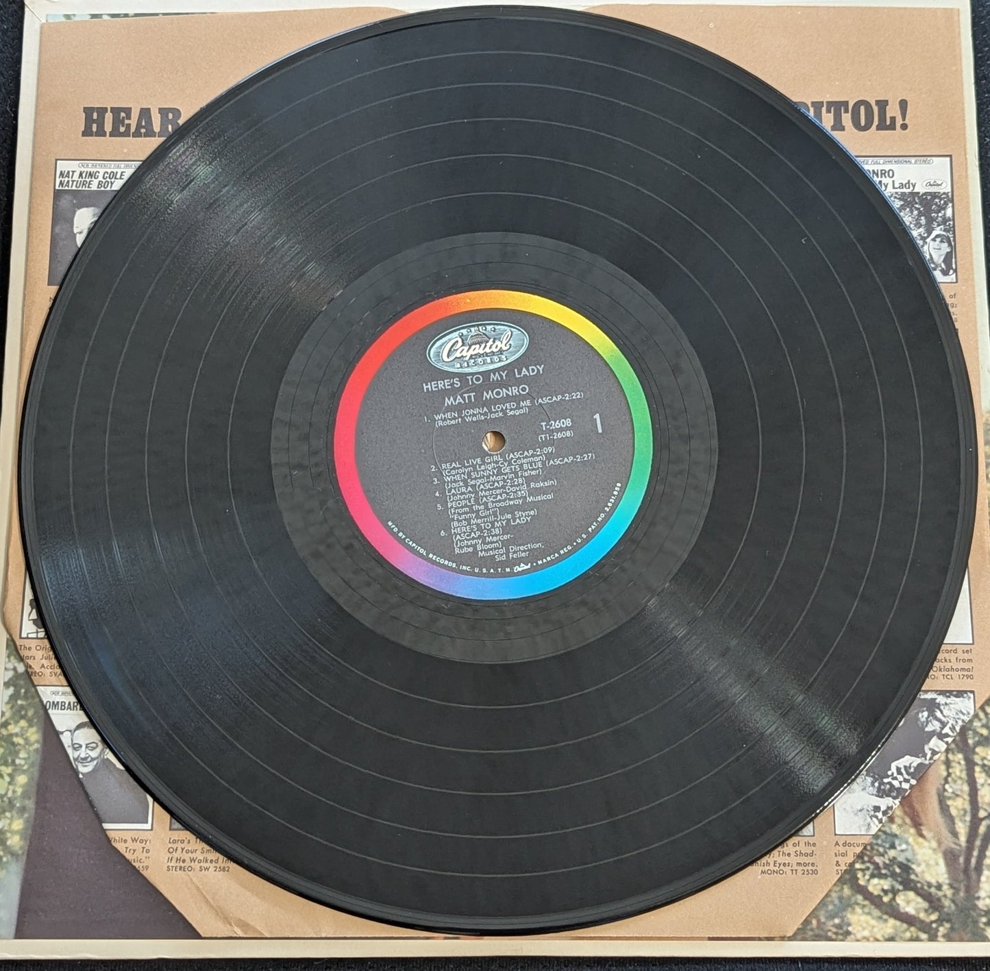 MATT MONRO ‎Here's To My Lady LP Vinyl Record 1966 Capitol Records T 2608 (VG+ Vinyl, VG Sleeve)
