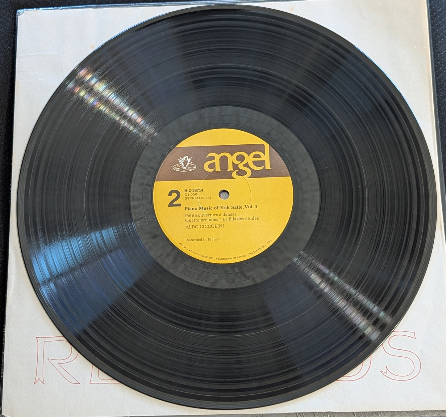 ALDO CICCOLINI Piano Music Of Erik Satie Vol 4 LP Vinyl Records Angel S-36714 (VG Vinyl, VG+ Sleeve)