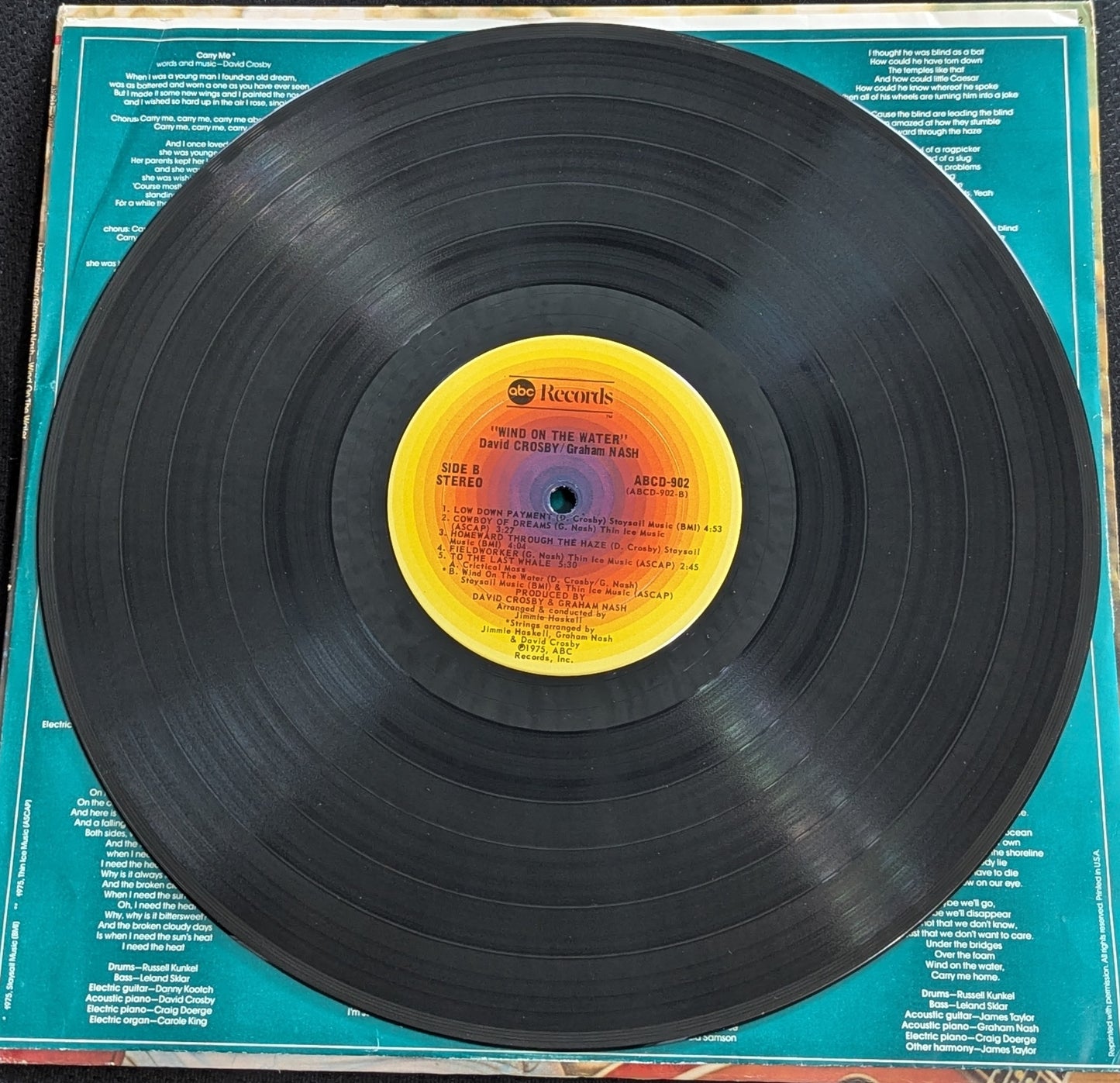 DAVID CROSBY GRAHAM NASH Wind On The Water LP Vinyl Record 1975 ABCD-902 (VG Vinyl, VG Sleeve)