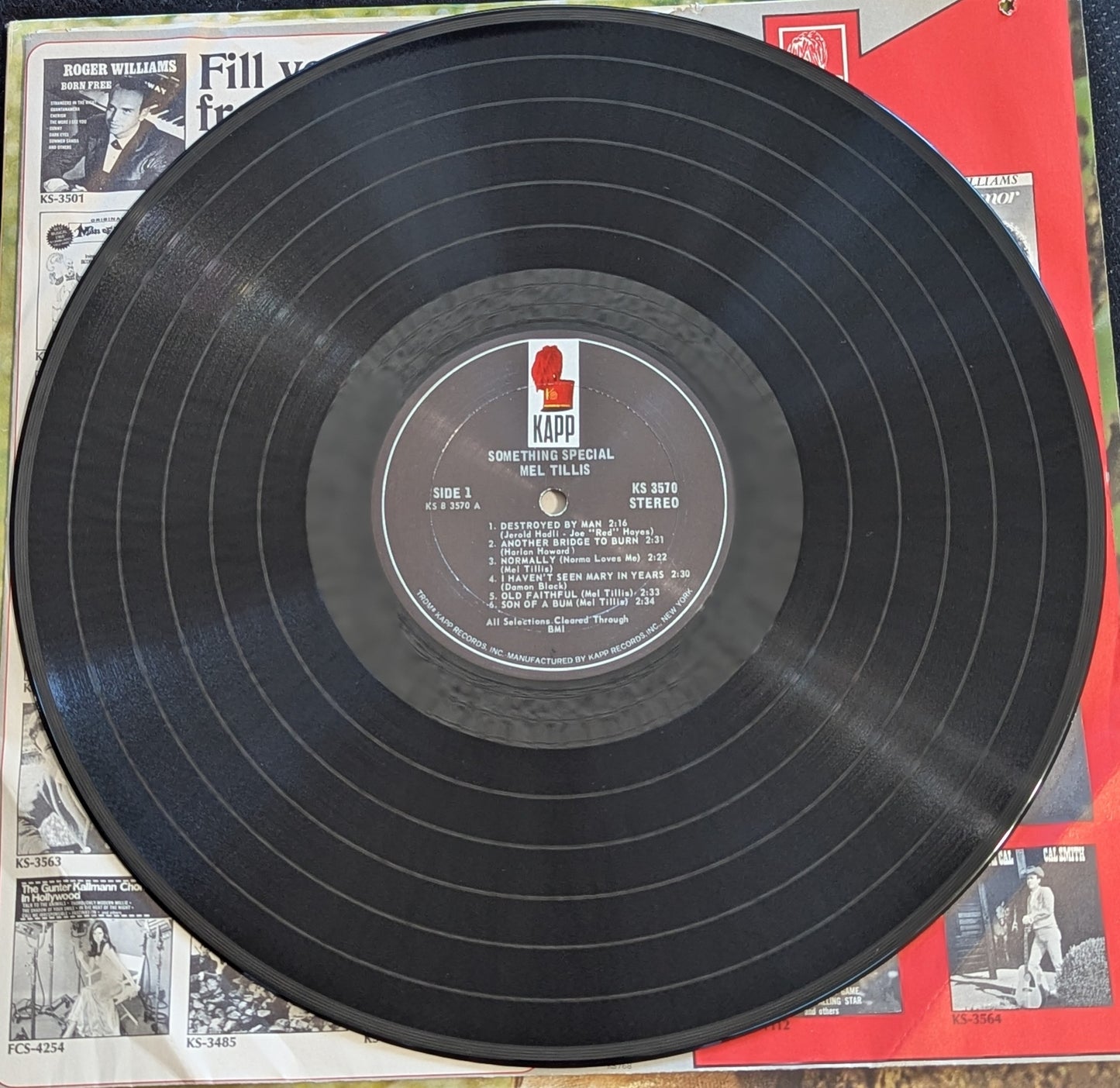 MEL TILLIS ‎Something Special Vinyl Record 1968 Kapp KS-3570 Country (VG Vinyl, VG Sleeve)