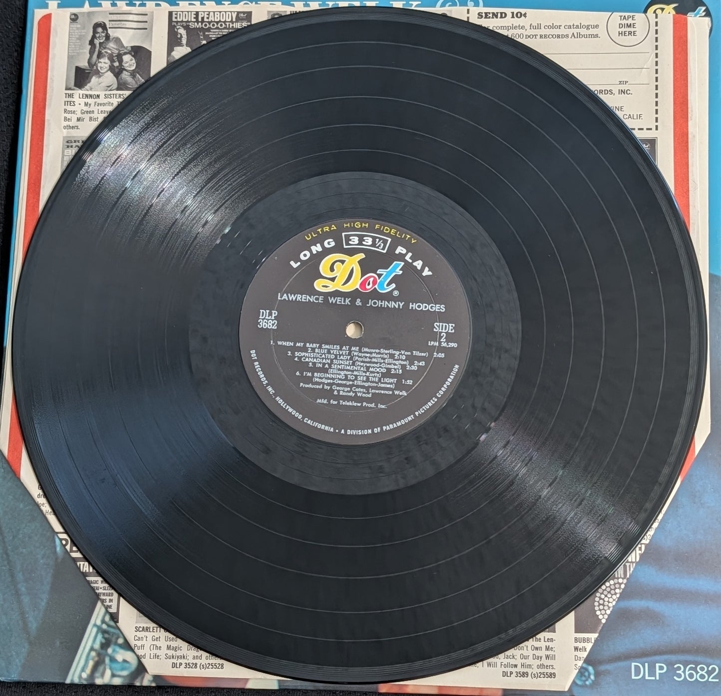 LAWRENCE WELK & JOHNNY HODGES LP Vinyl Record 1966 Dot DLP 3682 Mono (VG Vinyl, VG Sleeve)