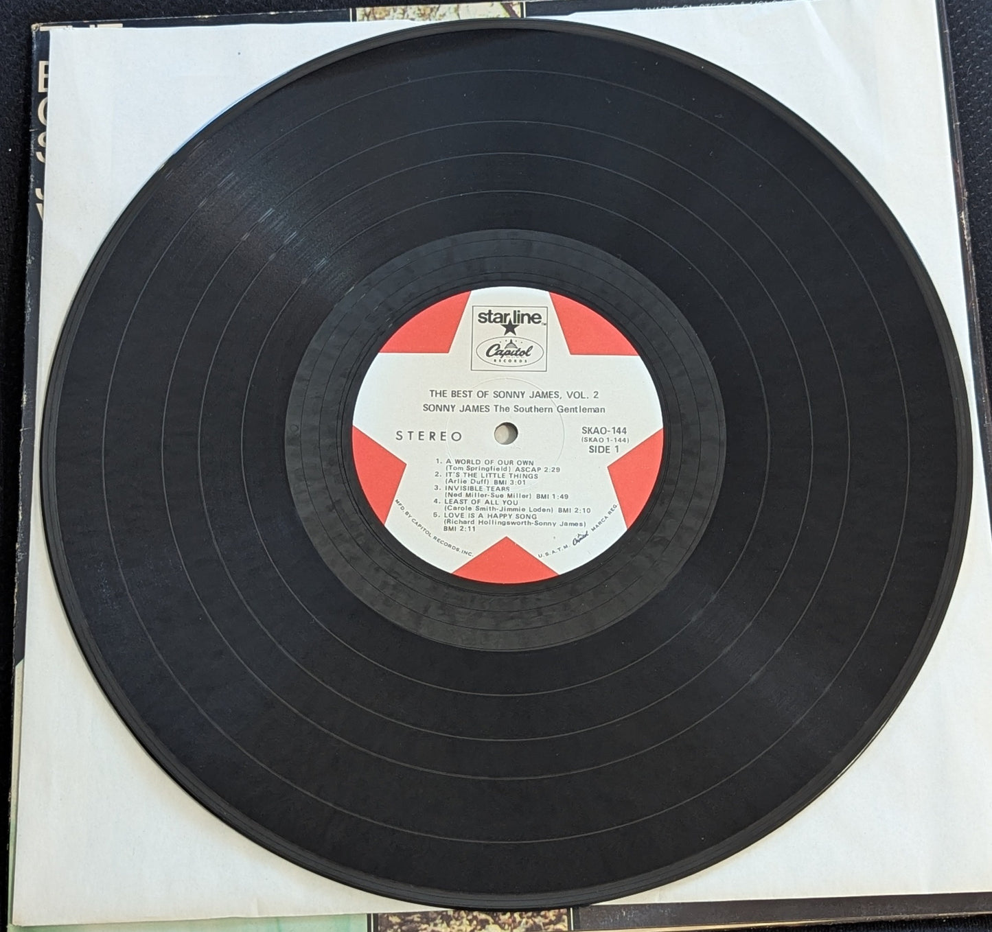 Sonny James The Best Of Sonny James Vol 2 LP Vinyl Record 1969 Capitol SKAO 144 (VG Vinyl, VG Sleeve)