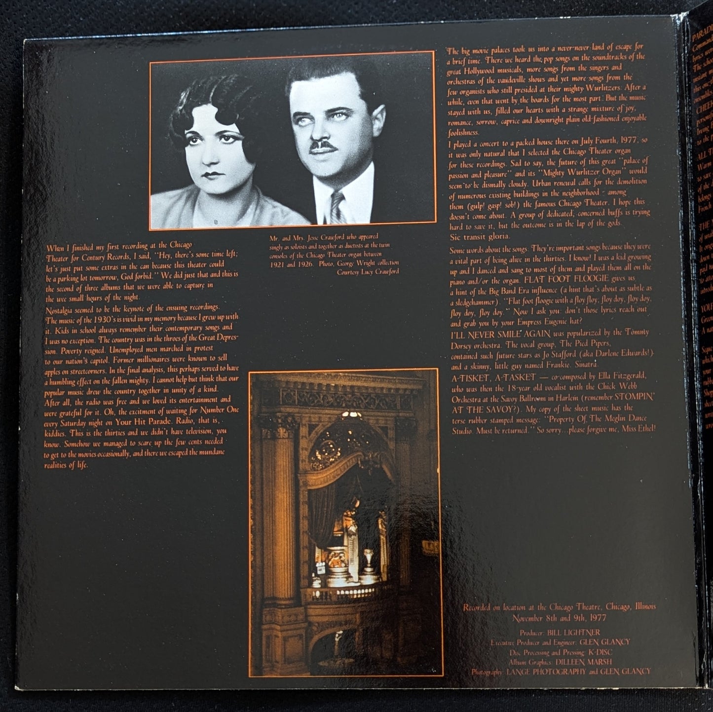 GEORGE WRIGHT Plays The Chicago Theatre Organ Volume II LP Vinyl Record CR-1061 (VG Vinyl, VG Sleeve)