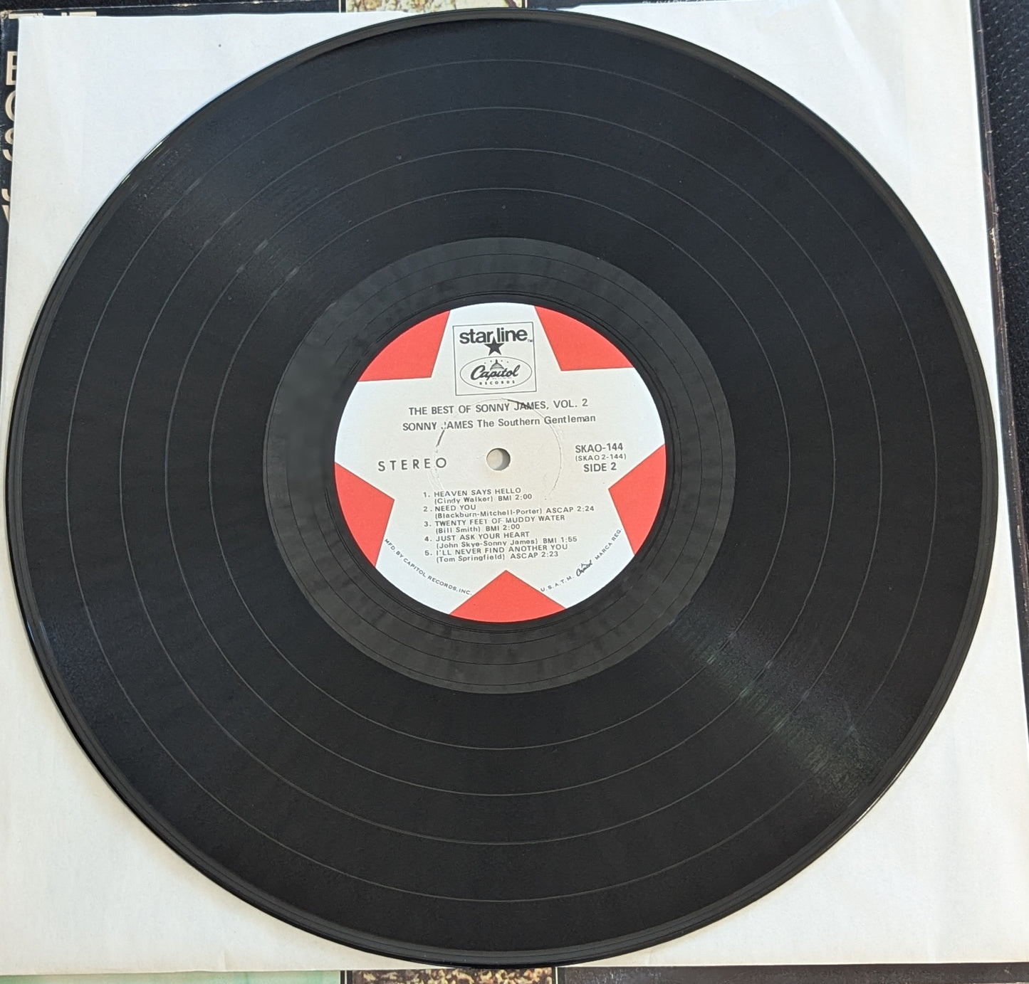 Sonny James The Best Of Sonny James Vol 2 LP Vinyl Record 1969 Capitol SKAO 144 (VG Vinyl, VG Sleeve)