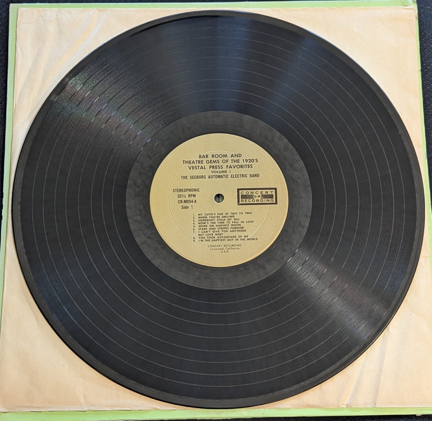 Bar Room And Theatre Gems Of The 1920's LP Vinyl Record CR-M054 (VG Vinyl, VG Sleeve)