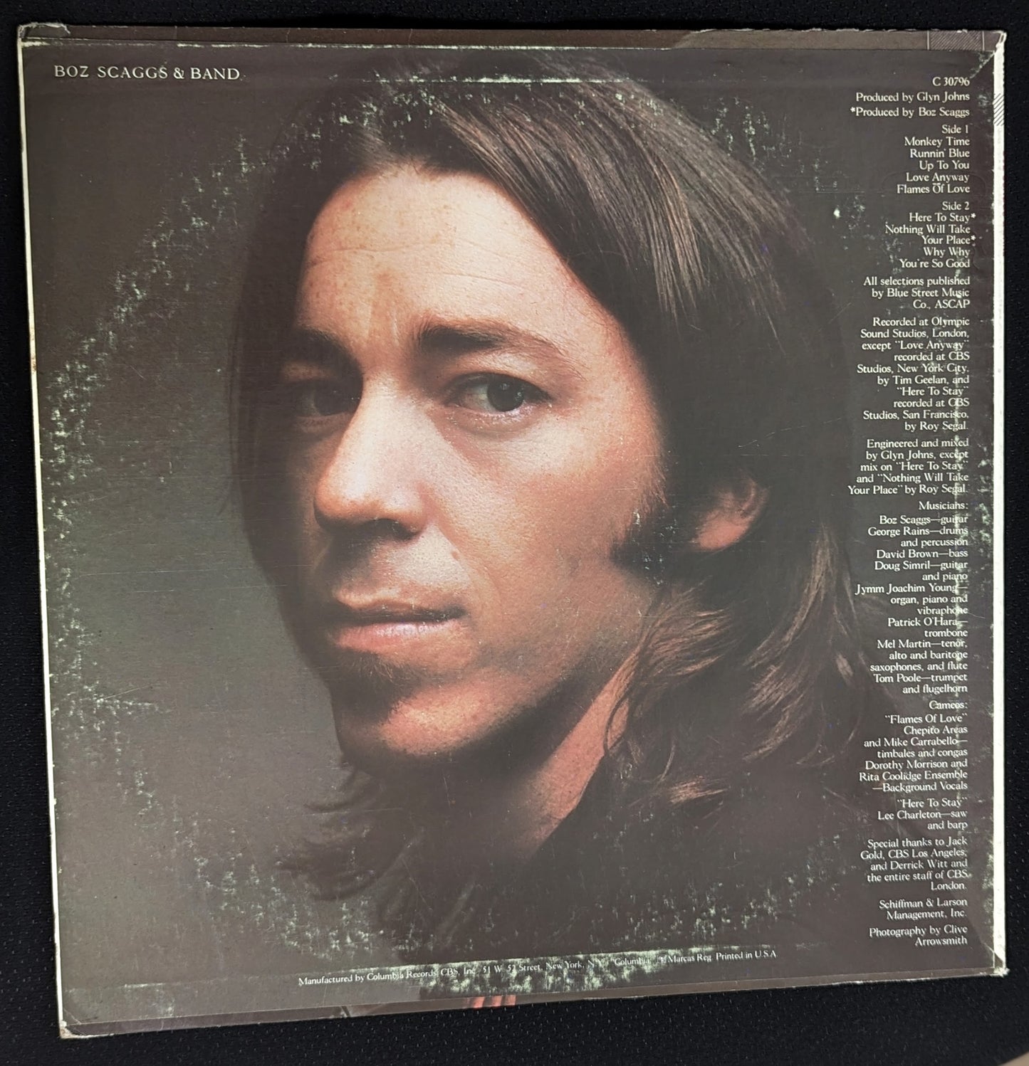 Boz Scaggs & Band LP Vinyl Record 1971 Columbia C 30796 (VG Vinyl, G+ Sleeve)