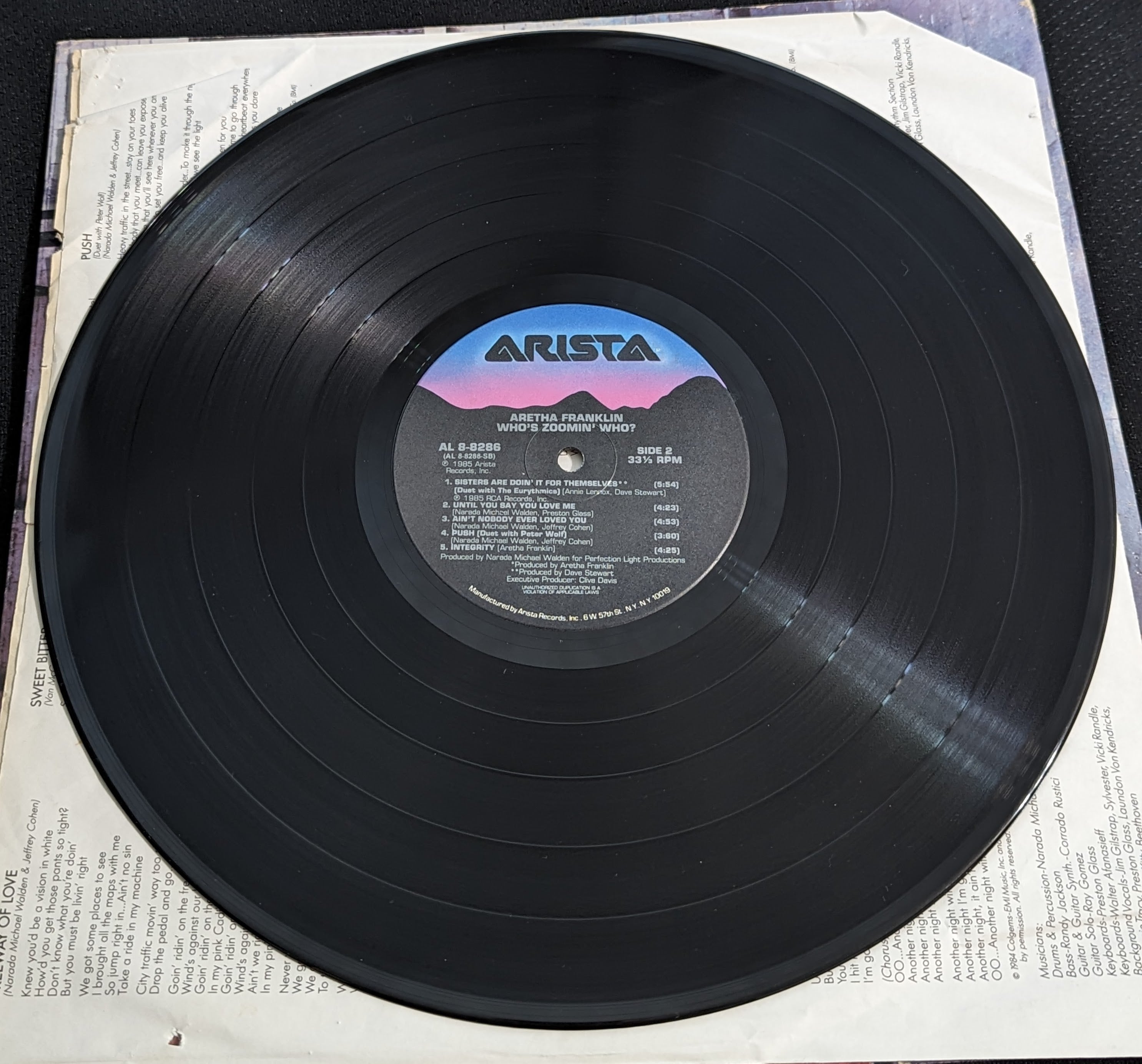 ARETHA FRANKLIN ‎Who's Zoomin Who LP Vinyl Record 1985