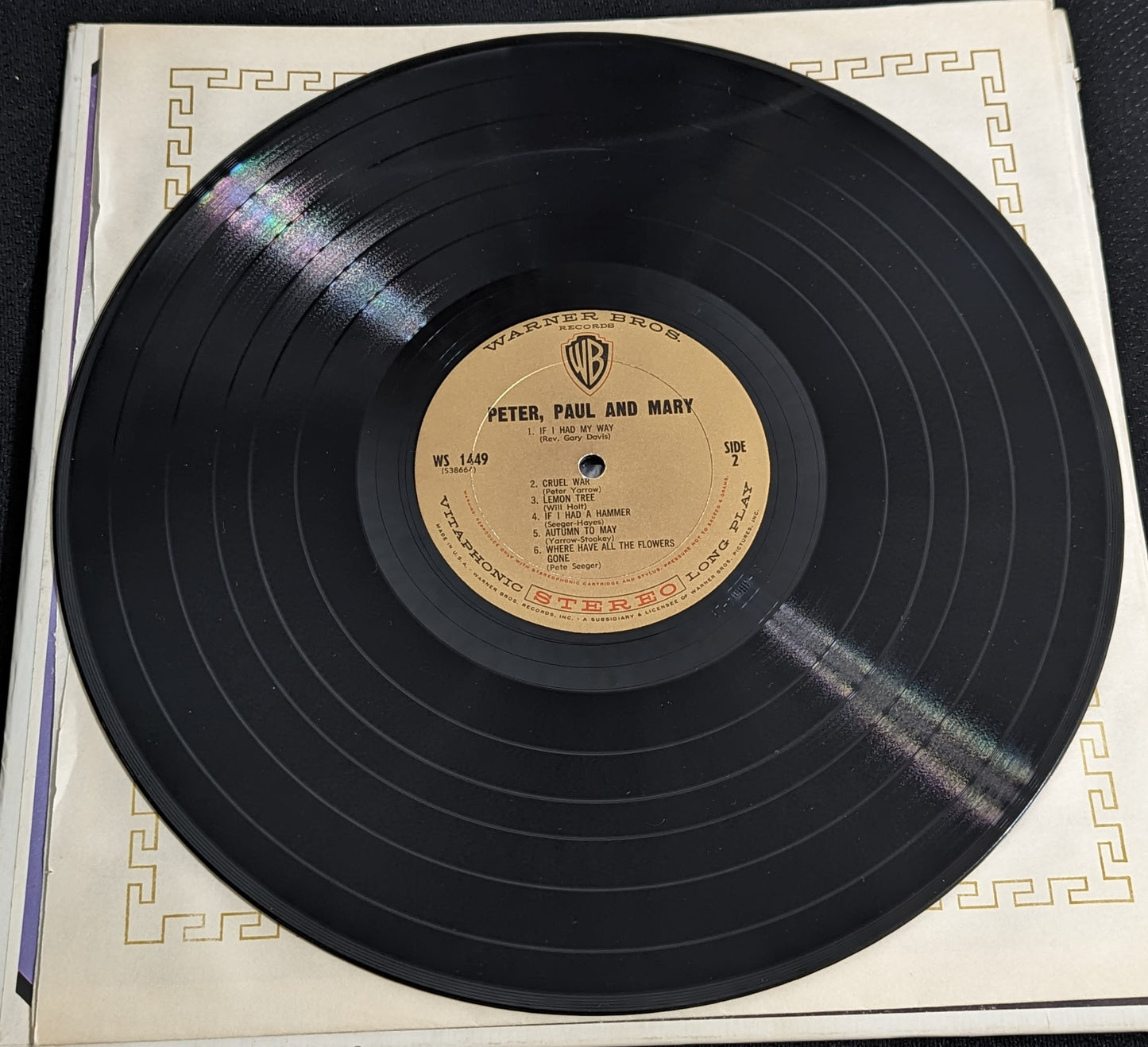 PETER PAUL AND MARY Self Titled LP Vinyl Record Album 1962 Warner Bros WS 1449 (VG Vinyl, VG Sleeve)